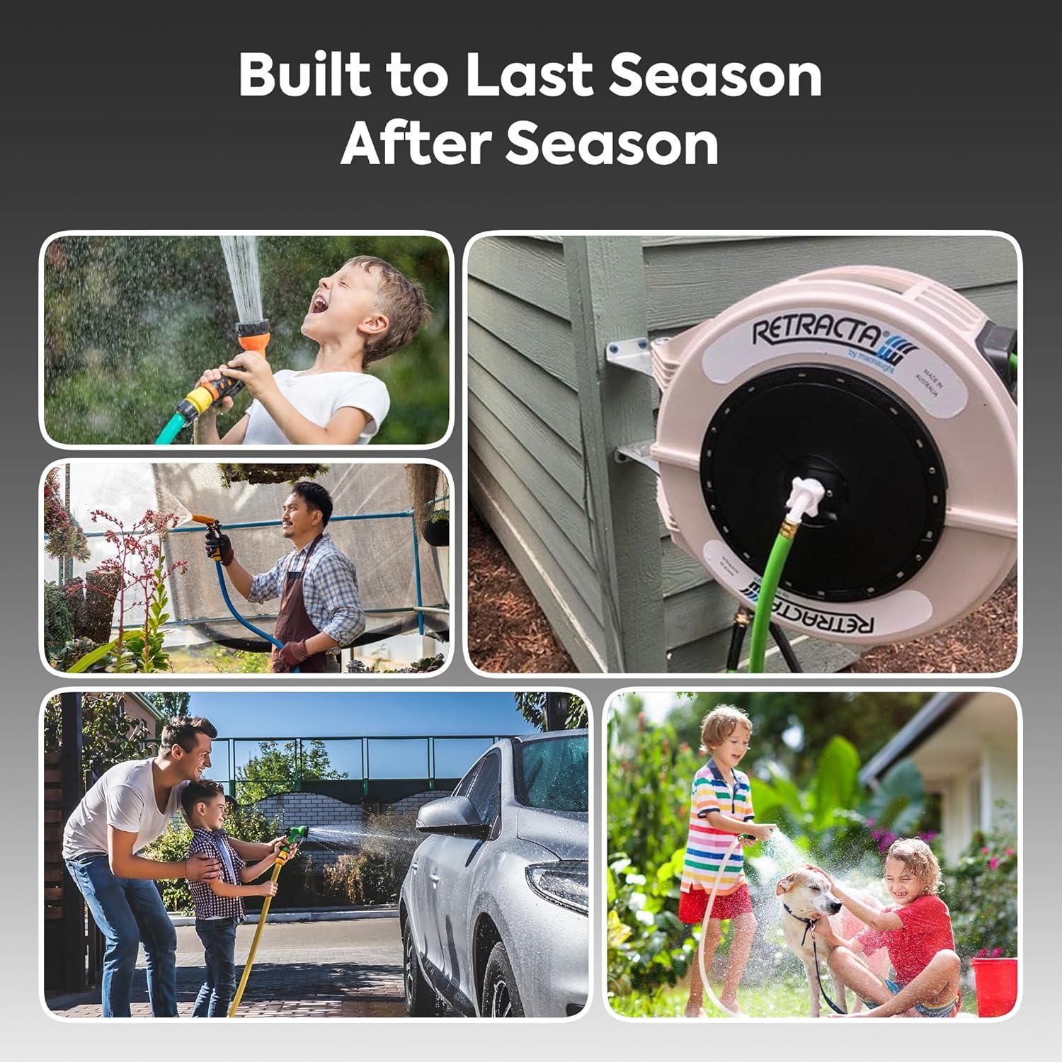 Carrete de Manguera Retráctil Macnaught 18.3m Beige