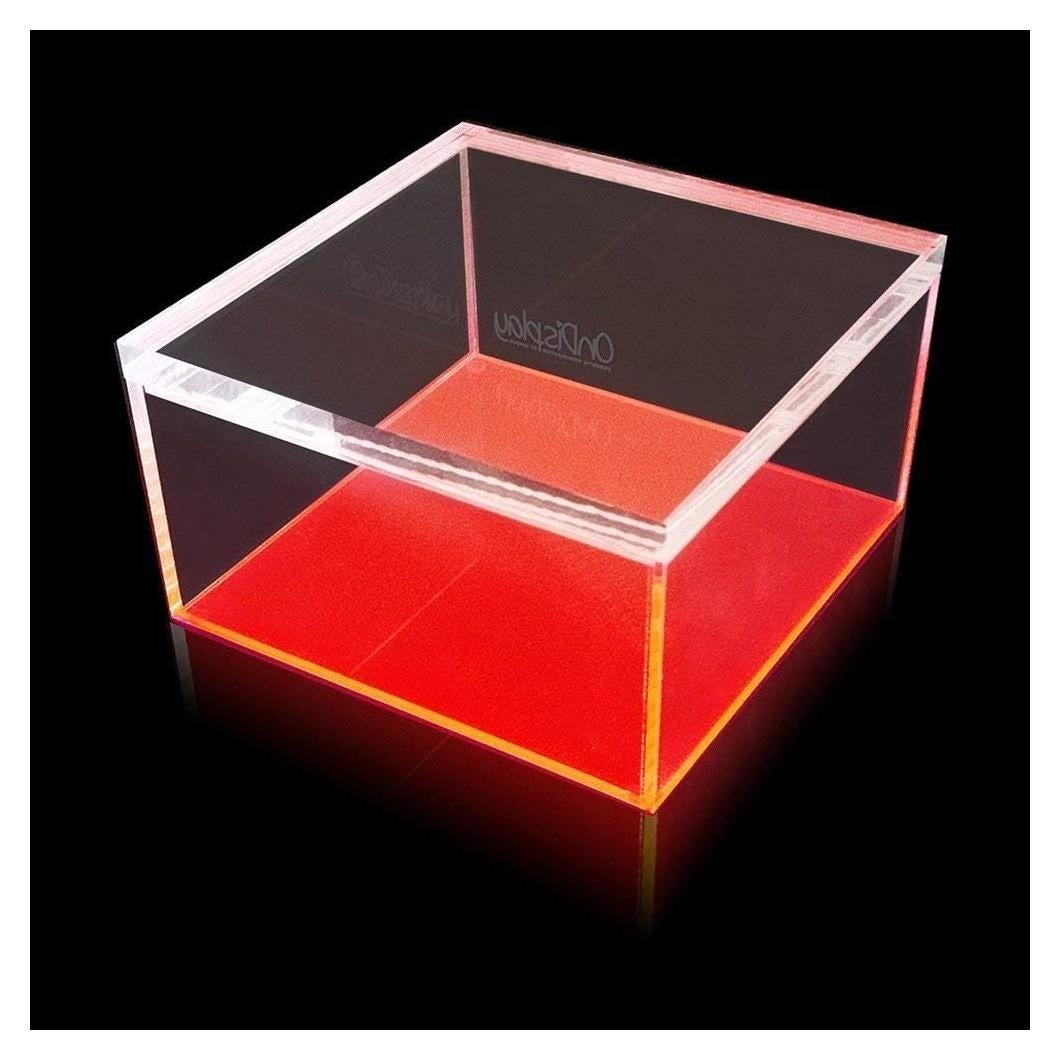 Caja de Almacenamiento Acrílico Claro Neón Eléctrico OnDisplay Mediana 21x21x12cm