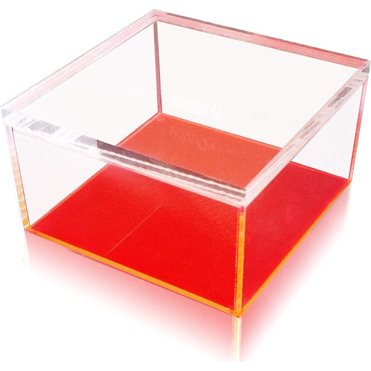 Caja de Almacenamiento Acrílico Claro Neón Eléctrico OnDisplay Mediana 21x21x12cm