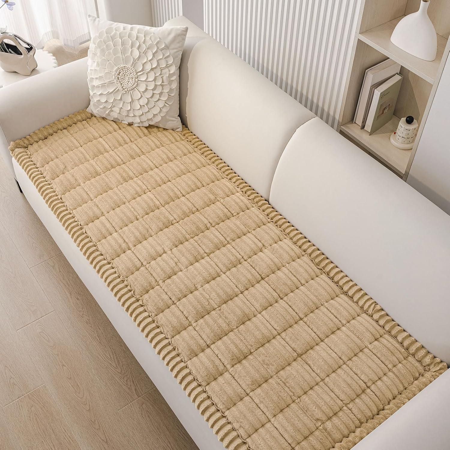 Funda de Sofá Smiry Lavable Antideslizante 70x150 cm Camel