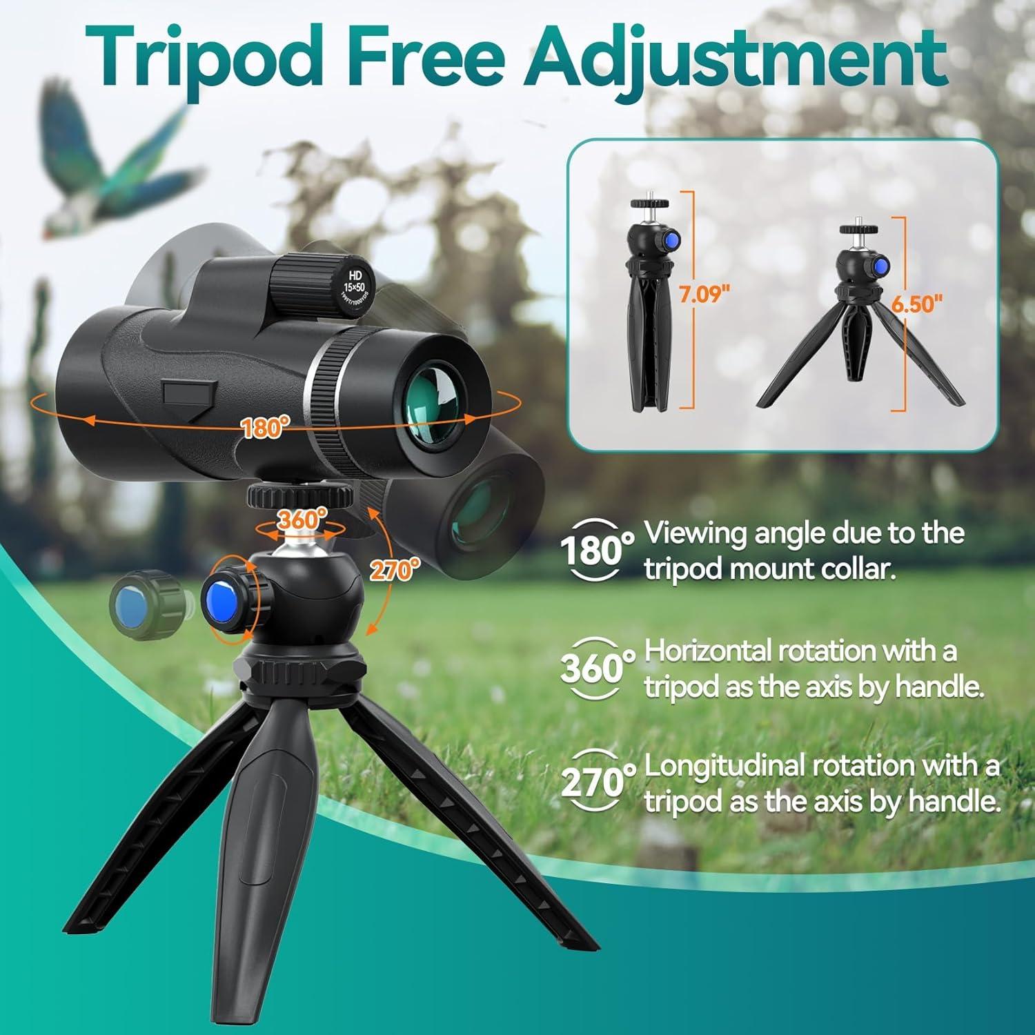 Monocular URBANCOAST 15x50 HD con trípode y adaptador