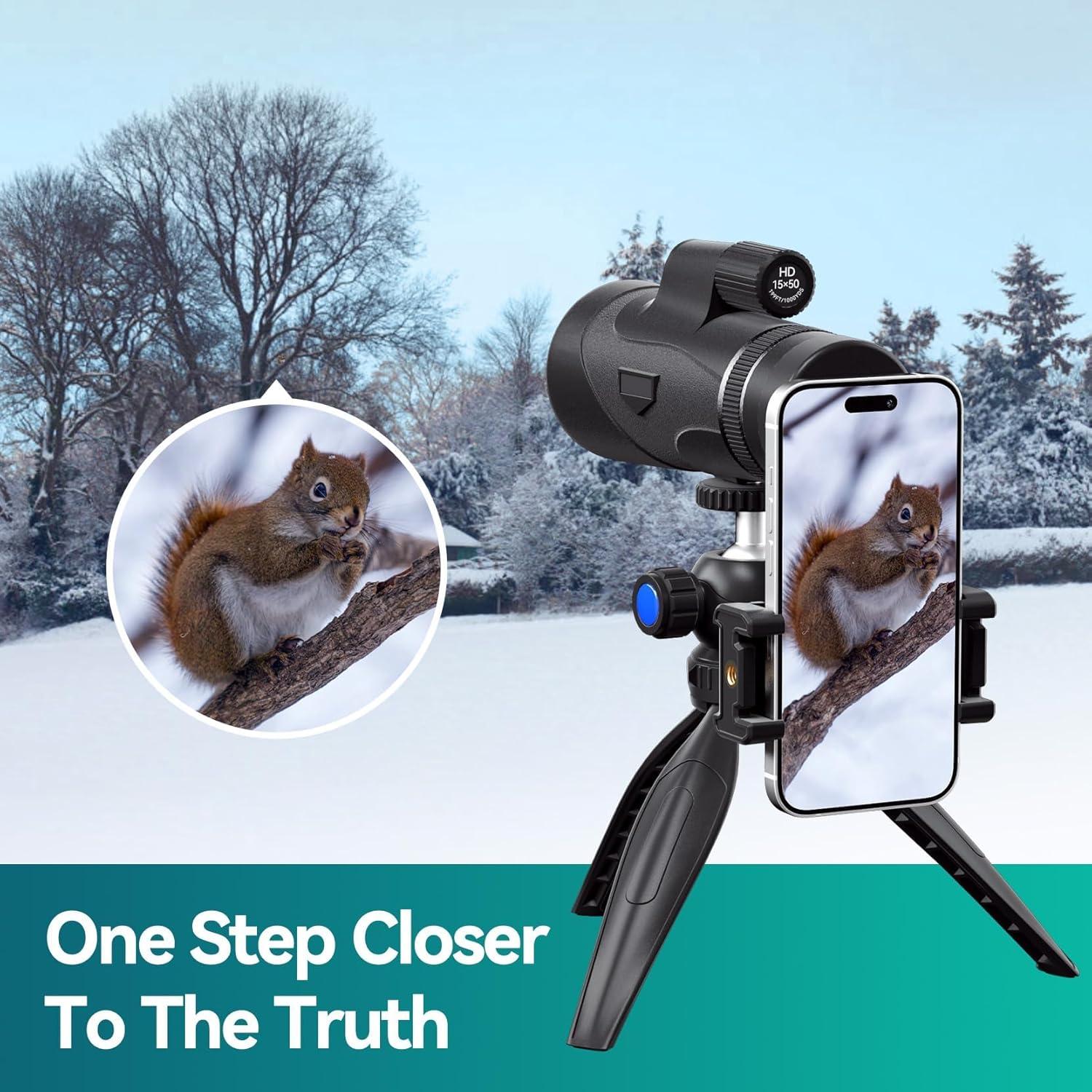 Monocular URBANCOAST 15x50 HD con trípode y adaptador