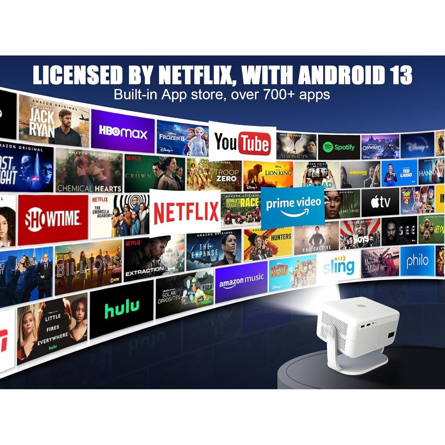 Proyector Inteligente Alwtniet 4K 400 ANSI Wifi Bluetooth 1080P