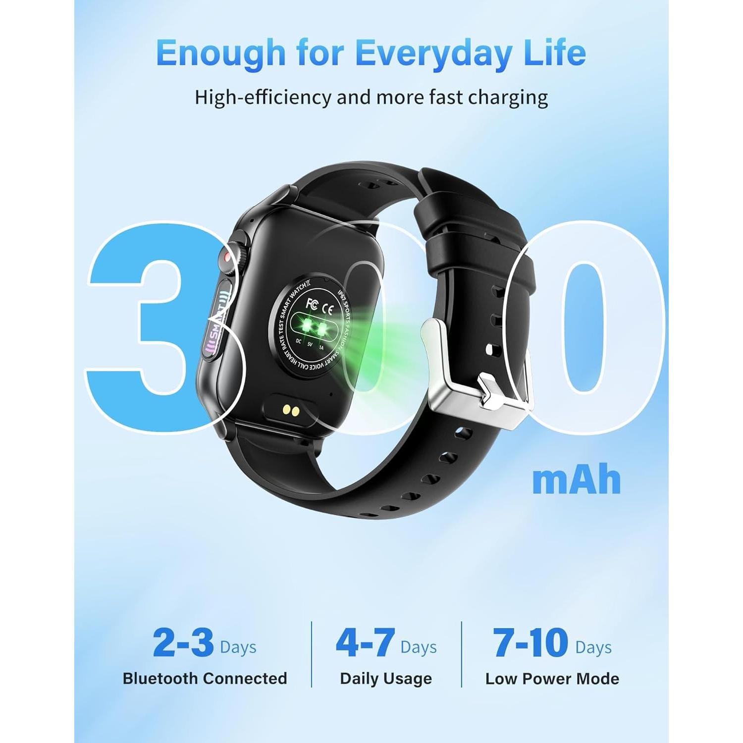 Reloj Inteligente Fitness Honghao 1.96" Negro para iOS/Android