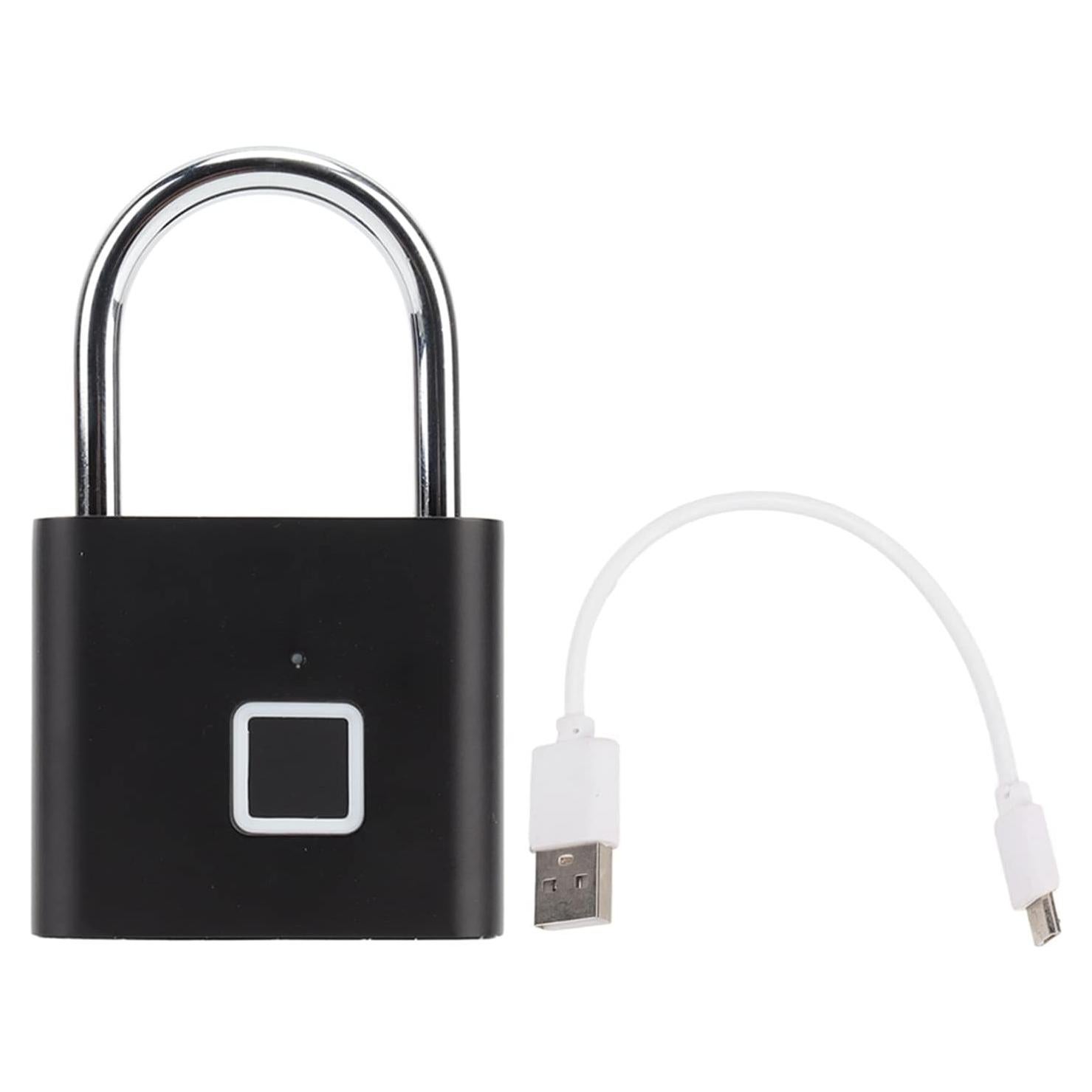 Candado Biométrico de Huella Dactilar Luqeeg Negro Compacto