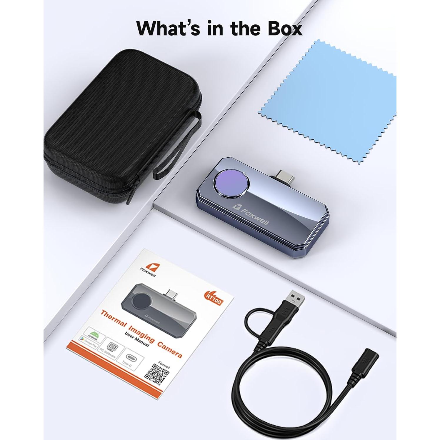 Cámara Térmica FOXWELL RT100 para Smartphone Android, IR 256x192