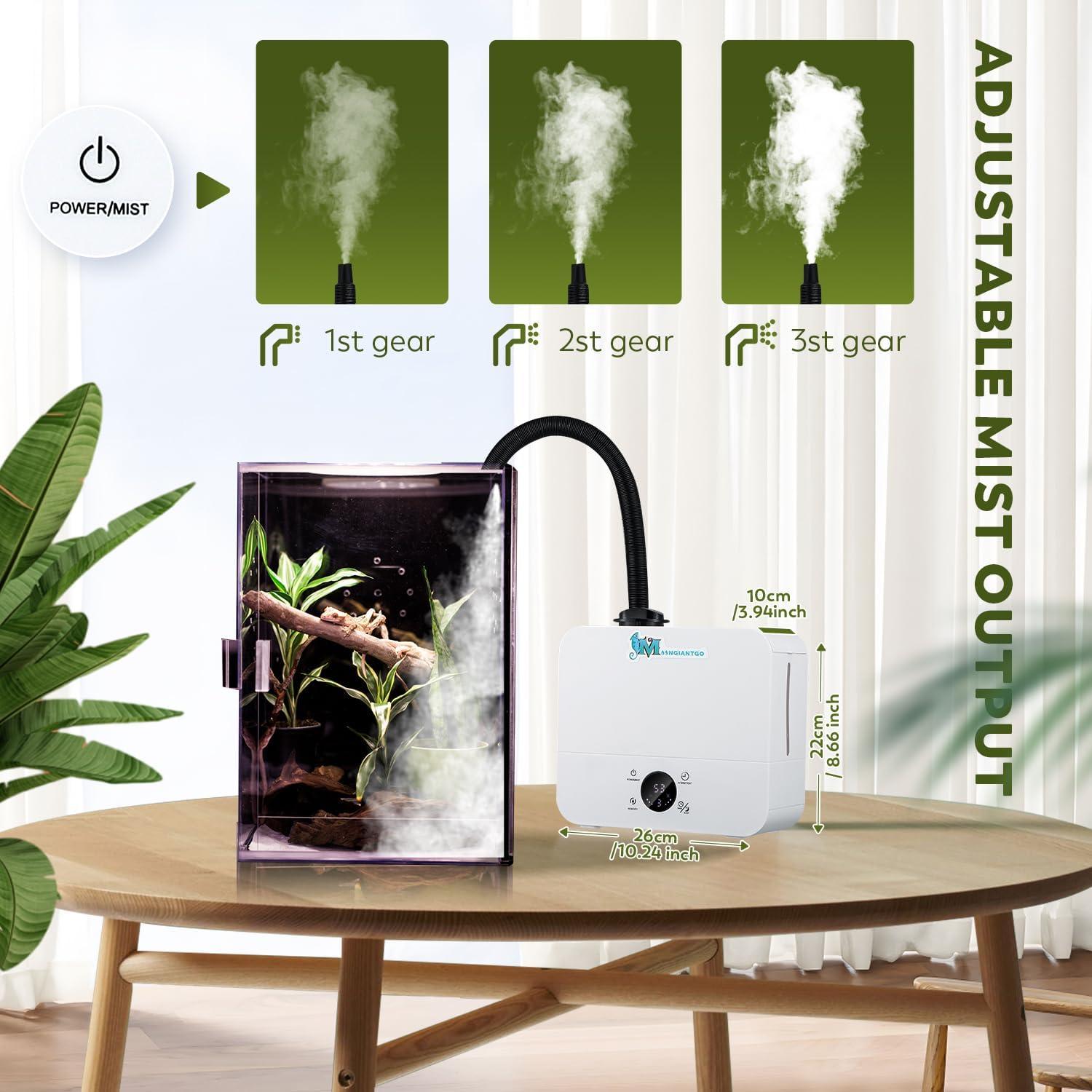 Humidificador de Reptiles Moongiantgo 2.5L con Niebla Ajustable