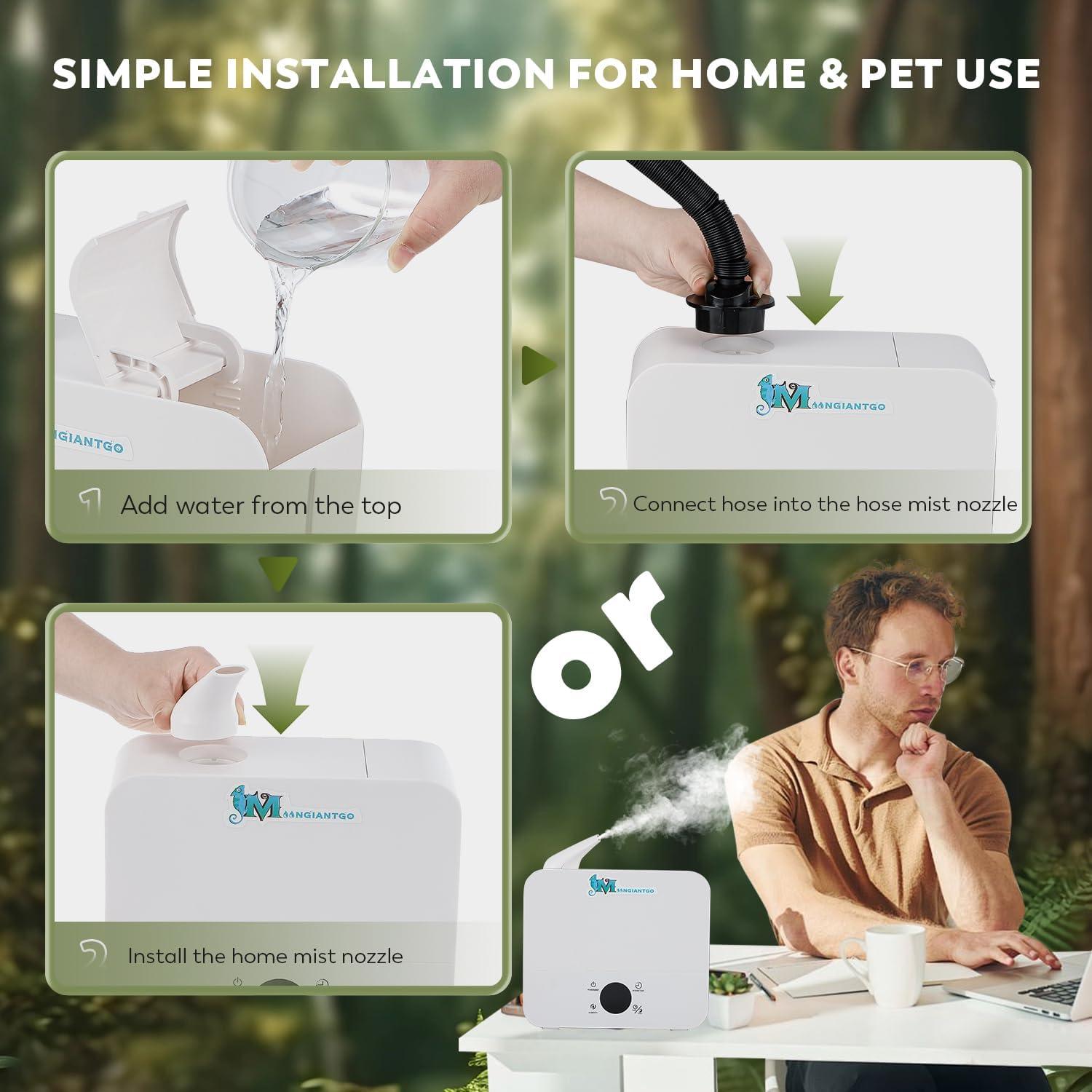 Humidificador de Reptiles Moongiantgo 2.5L con Niebla Ajustable