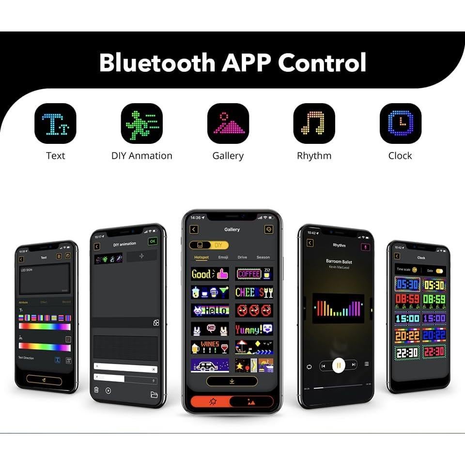 Cartel LED Programable AIMENGTE 15x10cm USB Bluetooth