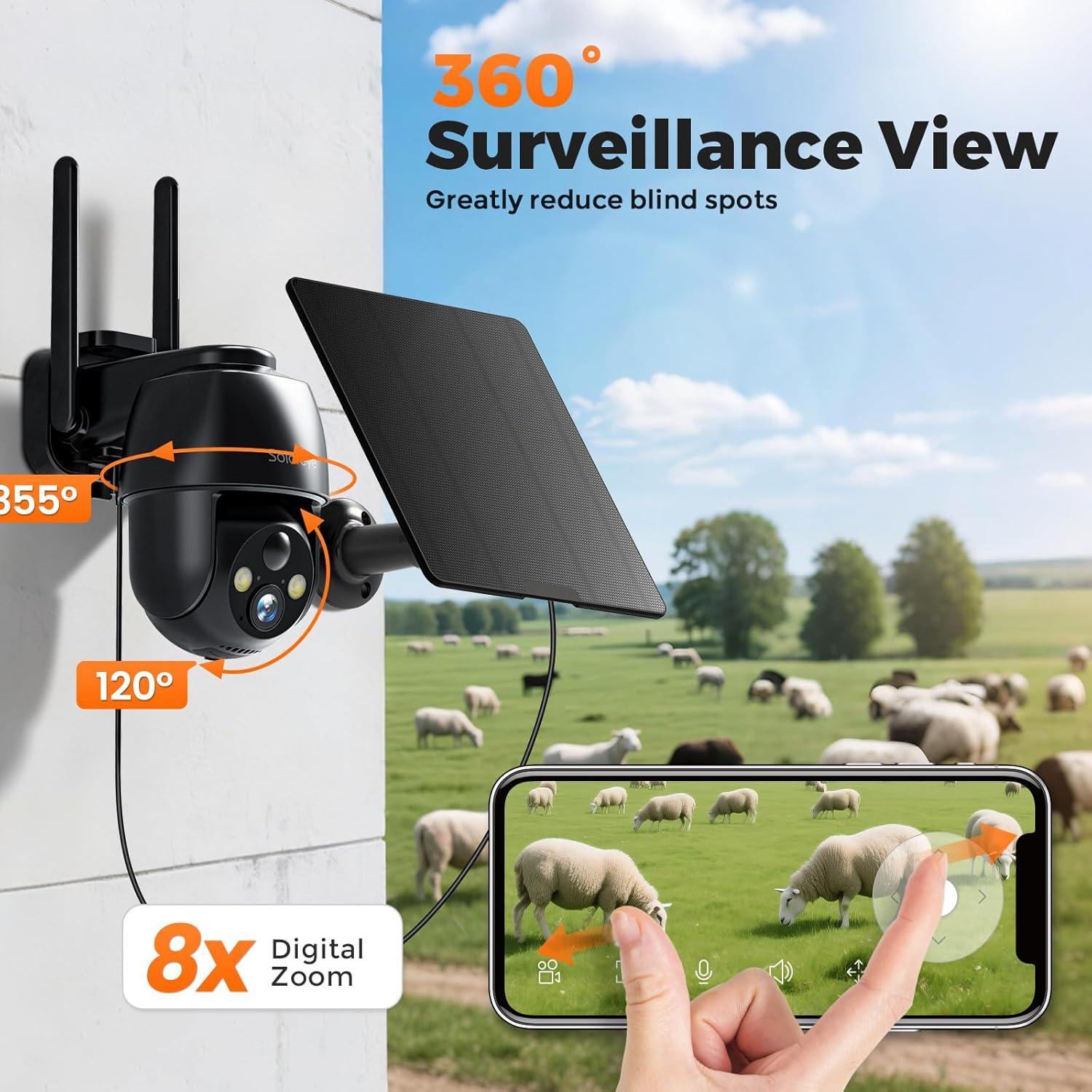 Cámara de Seguridad 4G LTE Solareye con Visión Nocturna 2K