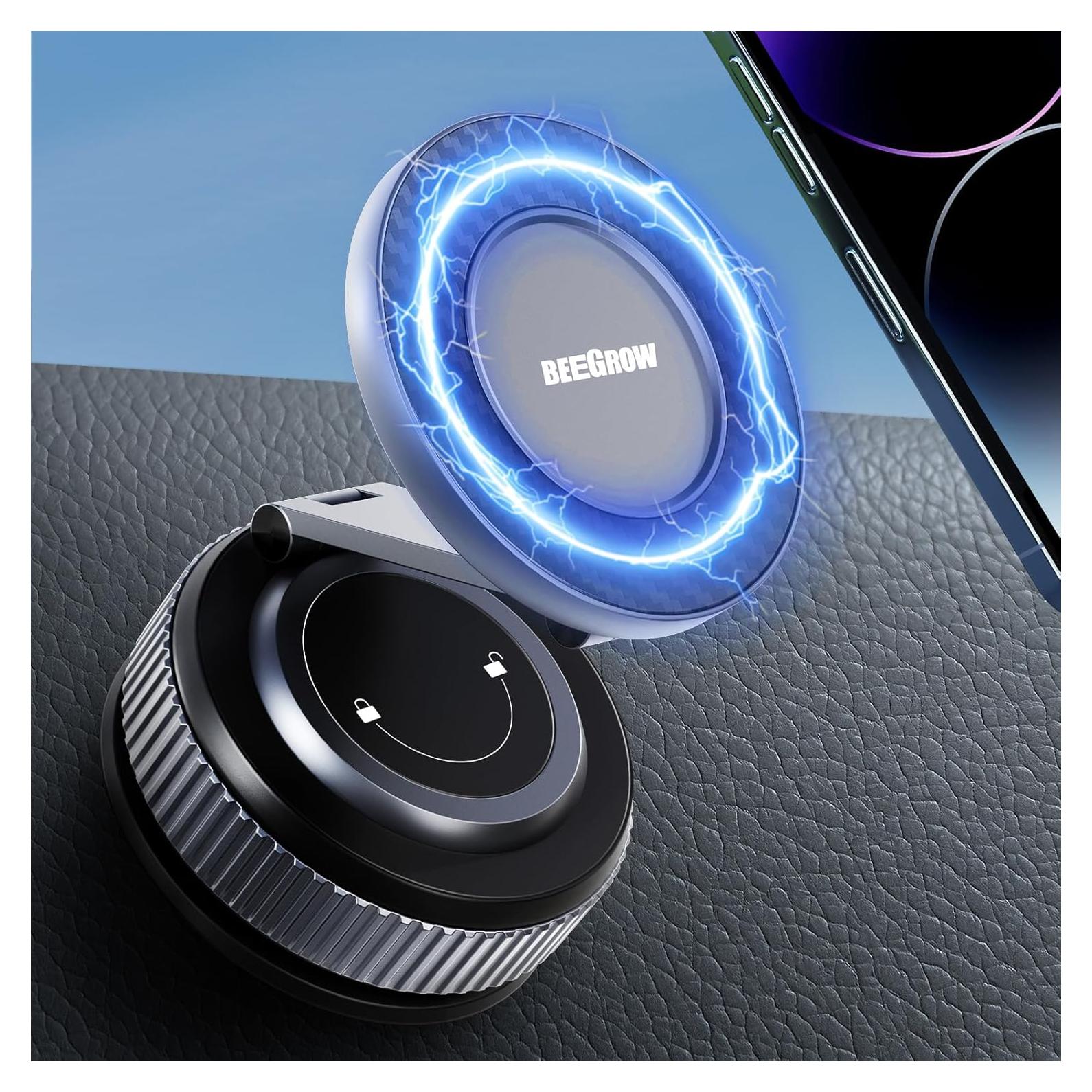 Soporte para Teléfono de Coche BEEGROW Magnético 360° Fibra de Carbono