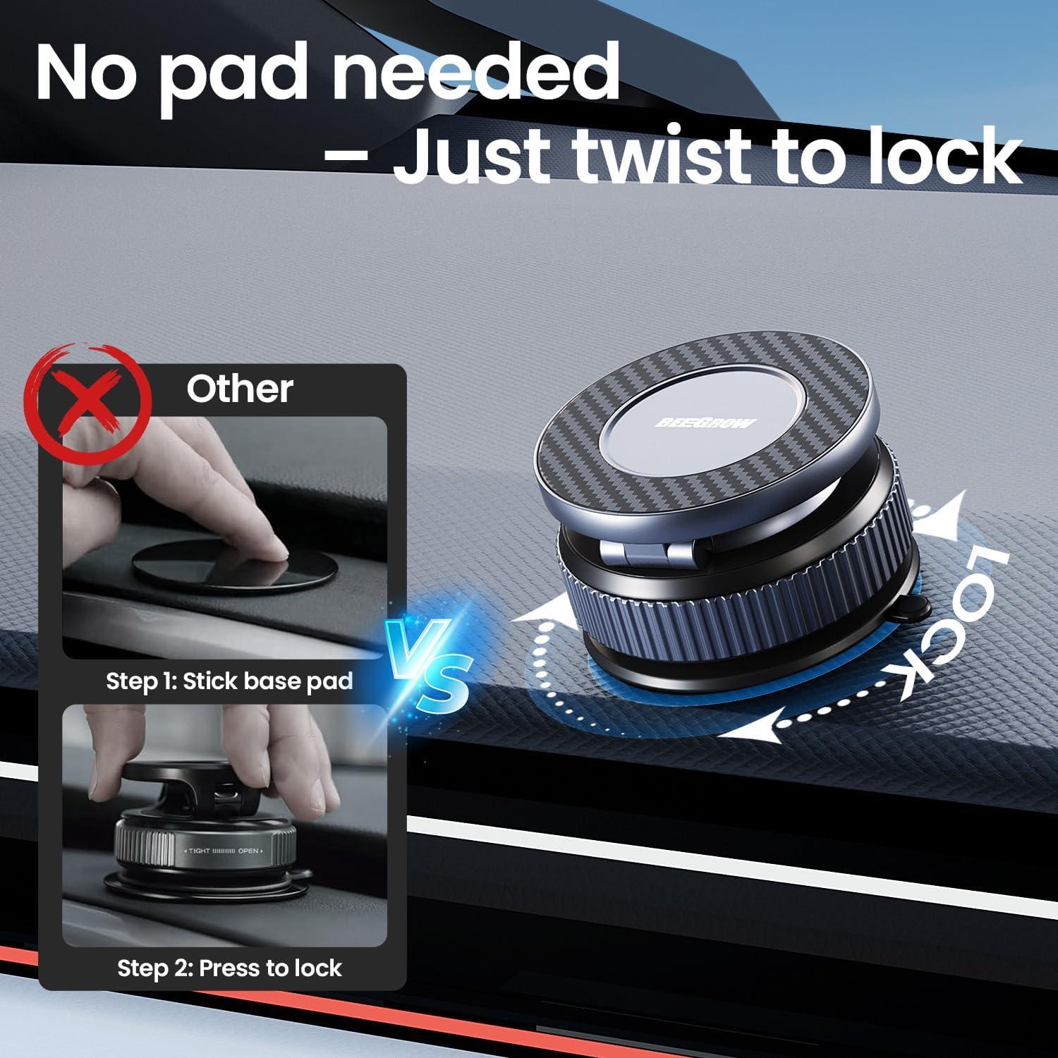 Soporte para Teléfono de Coche BEEGROW Magnético 360° Fibra de Carbono