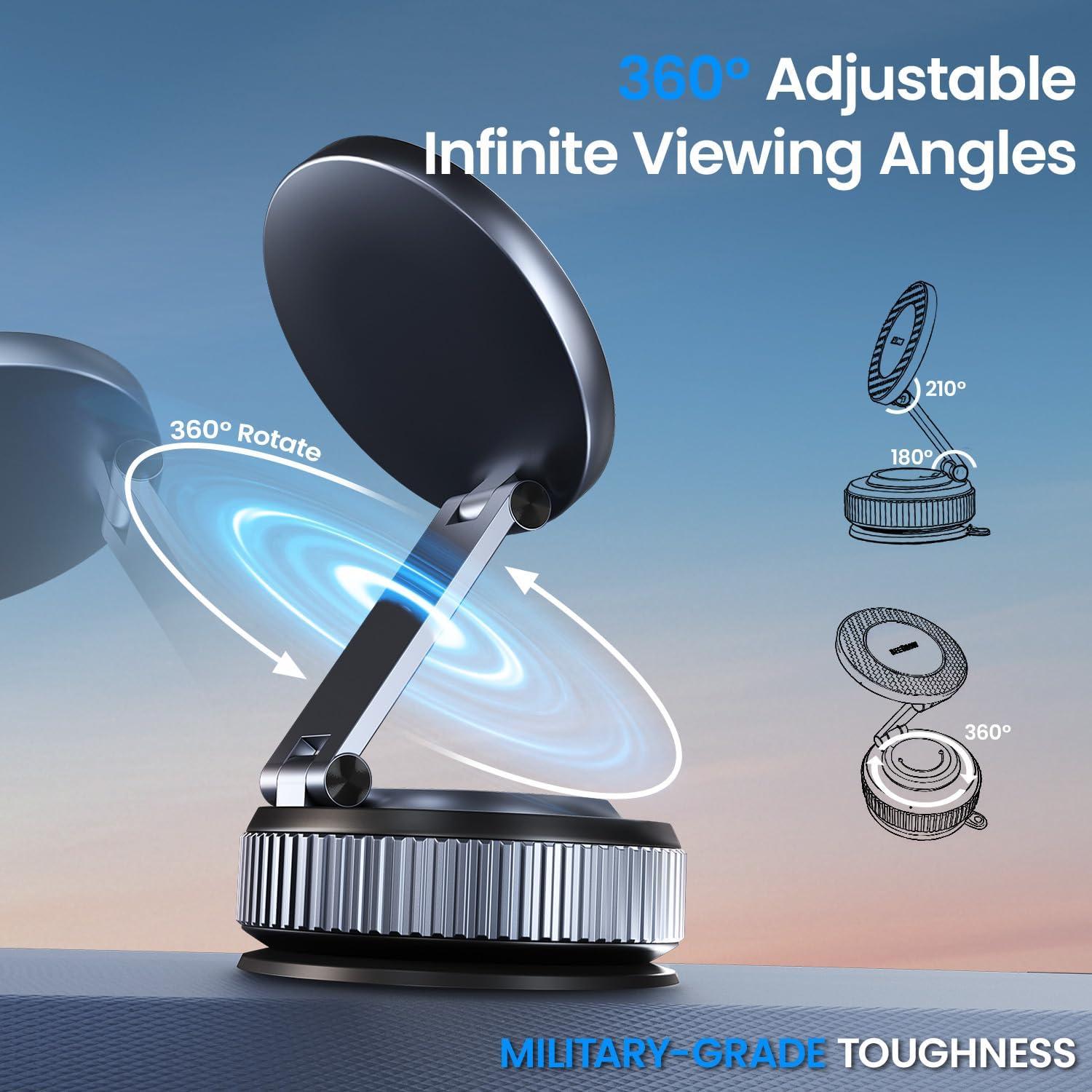 Soporte para Teléfono de Coche BEEGROW Magnético 360° Fibra de Carbono