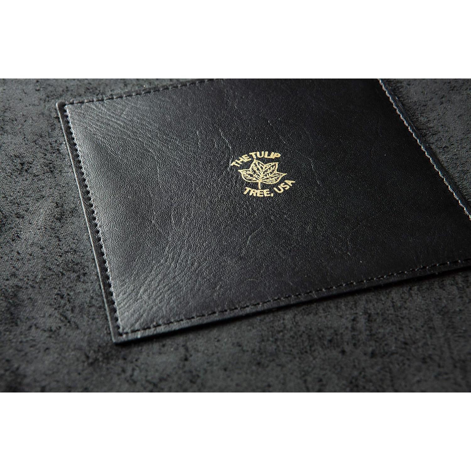 Bandeja de cuero premium THE TULIP TREE - Organizador negro 12.7 cm