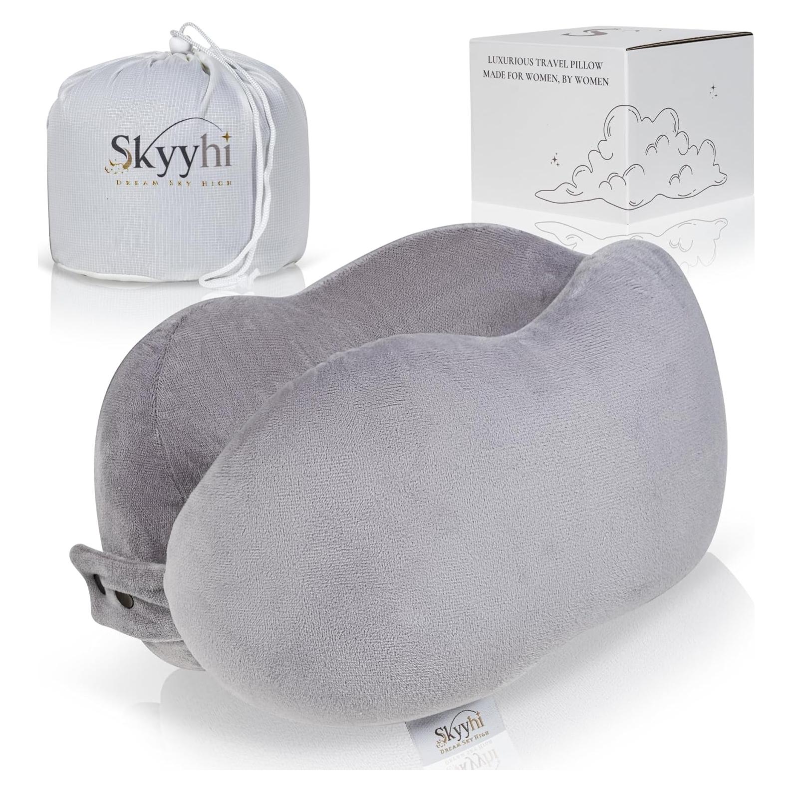 Almohada de Cuello Ajustada Skyyhi Pequeña Espuma Memoria Ceniza