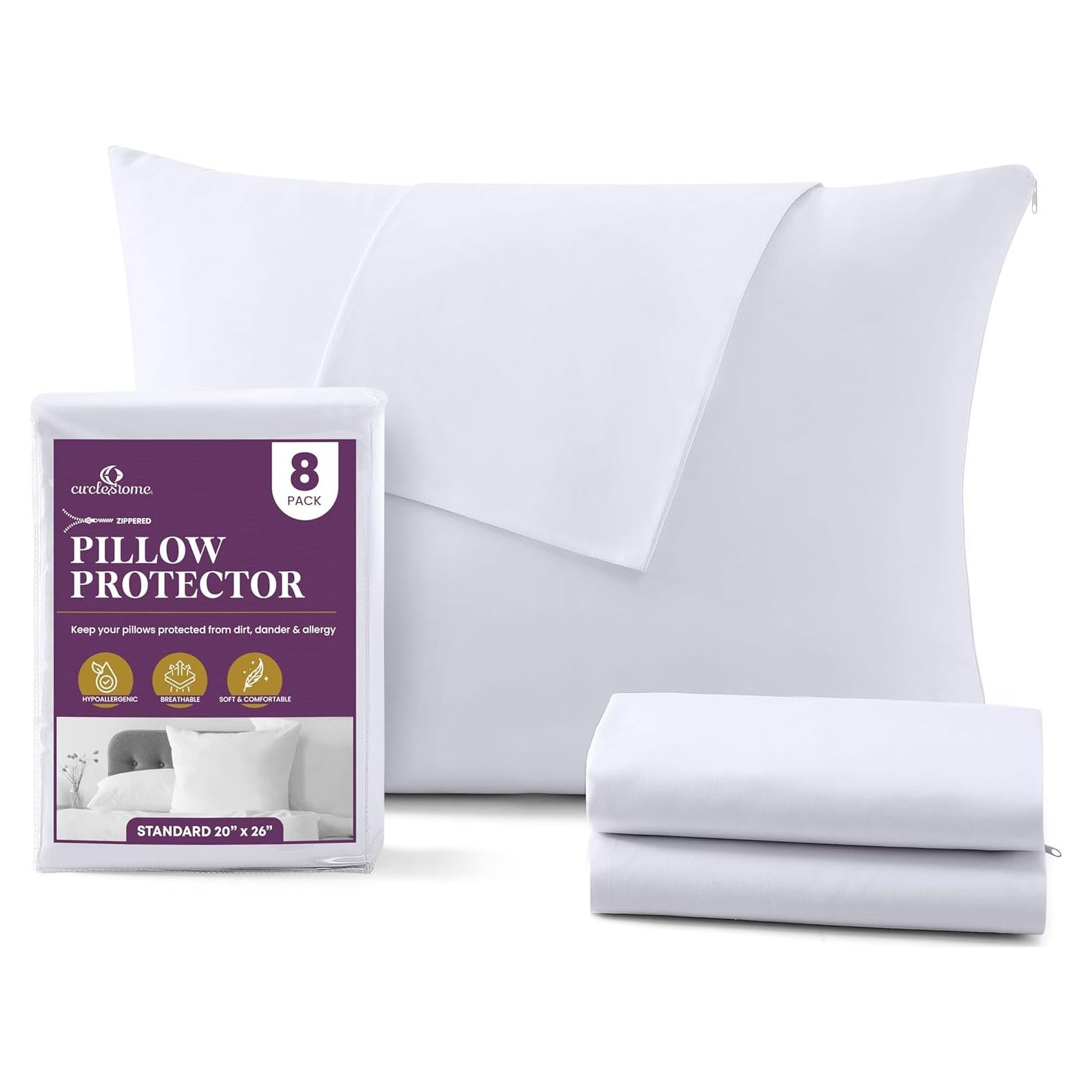 Protectores de Almohada CirclesHome 8 Unidades Algodón Estándar 50.8x66 cm