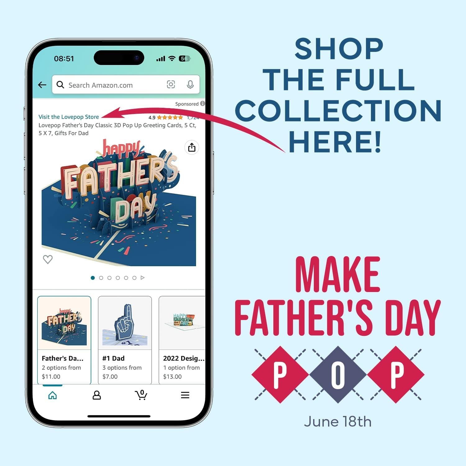 Tarjeta Pop-Up Lovepop Buzz Lightyear Día del Padre 3D 12.7x17.8cm