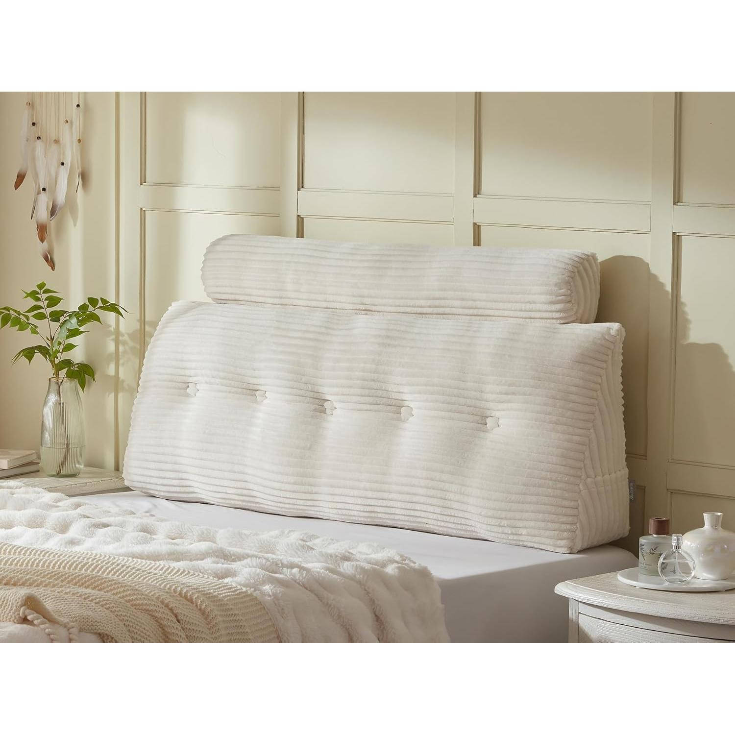 Cojín de respaldo cuña AmyWtb Reina 150x20x51 cm Beige