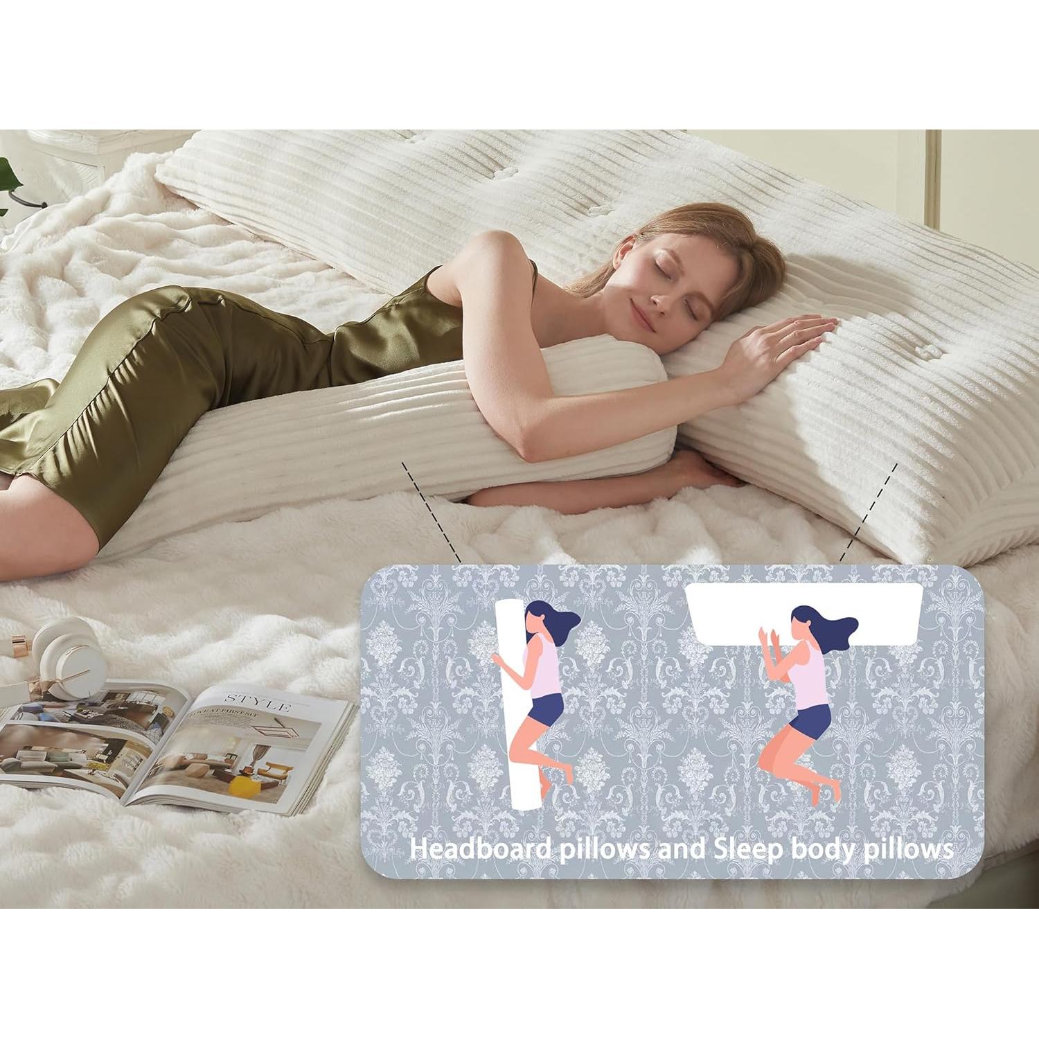 Cojín de respaldo cuña AmyWtb Reina 150x20x51 cm Beige