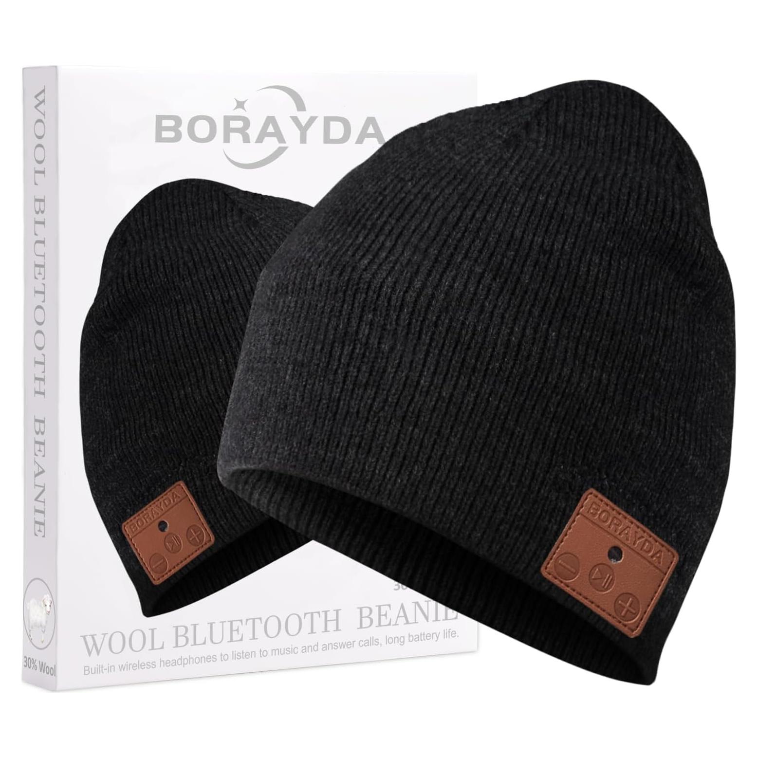 Gorro de lana merino Bluetooth BORAYDA negro 24h audio