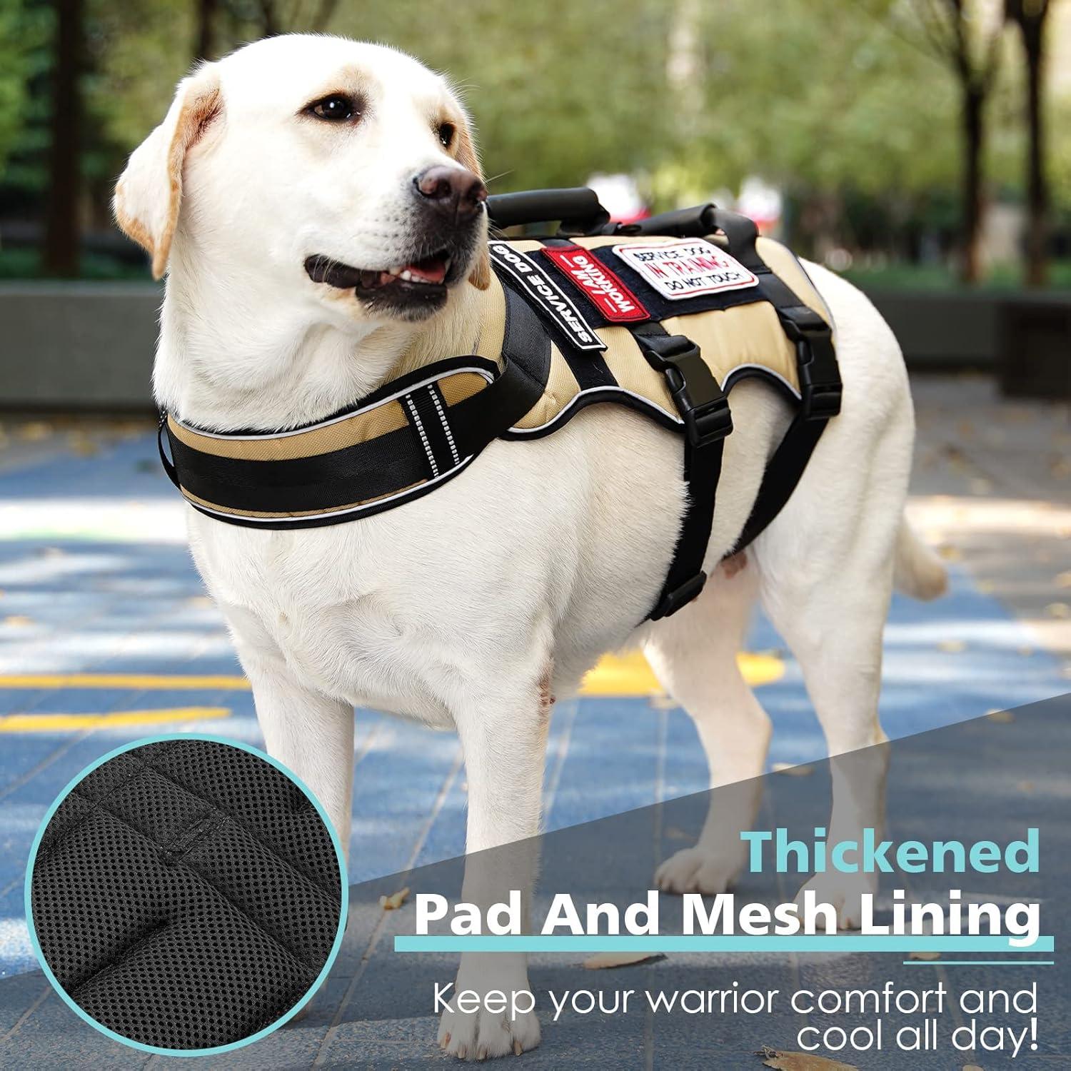 Arnés Táctico para Perros Bolux Amarillo Militar con 7 Piezas