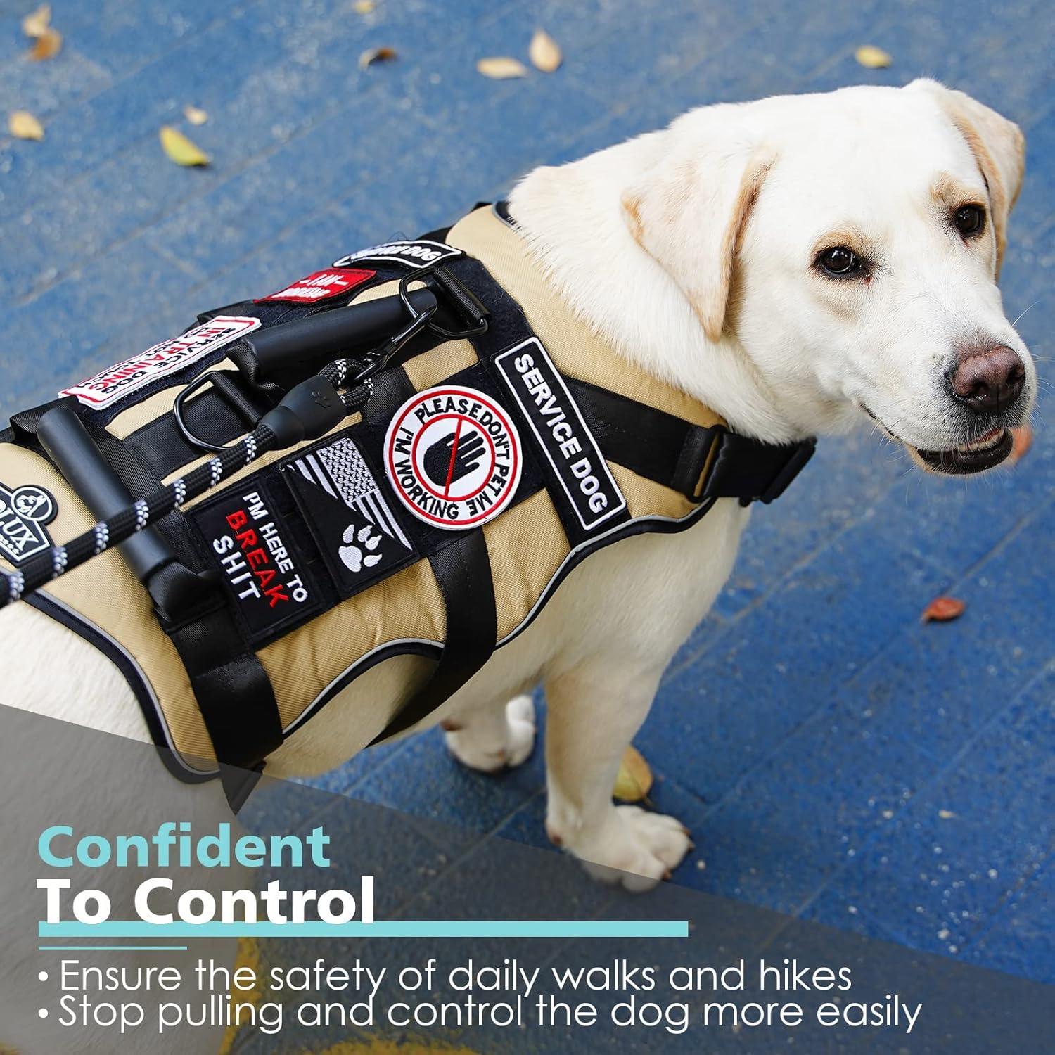 Arnés Táctico para Perros Bolux Amarillo Militar con 7 Piezas