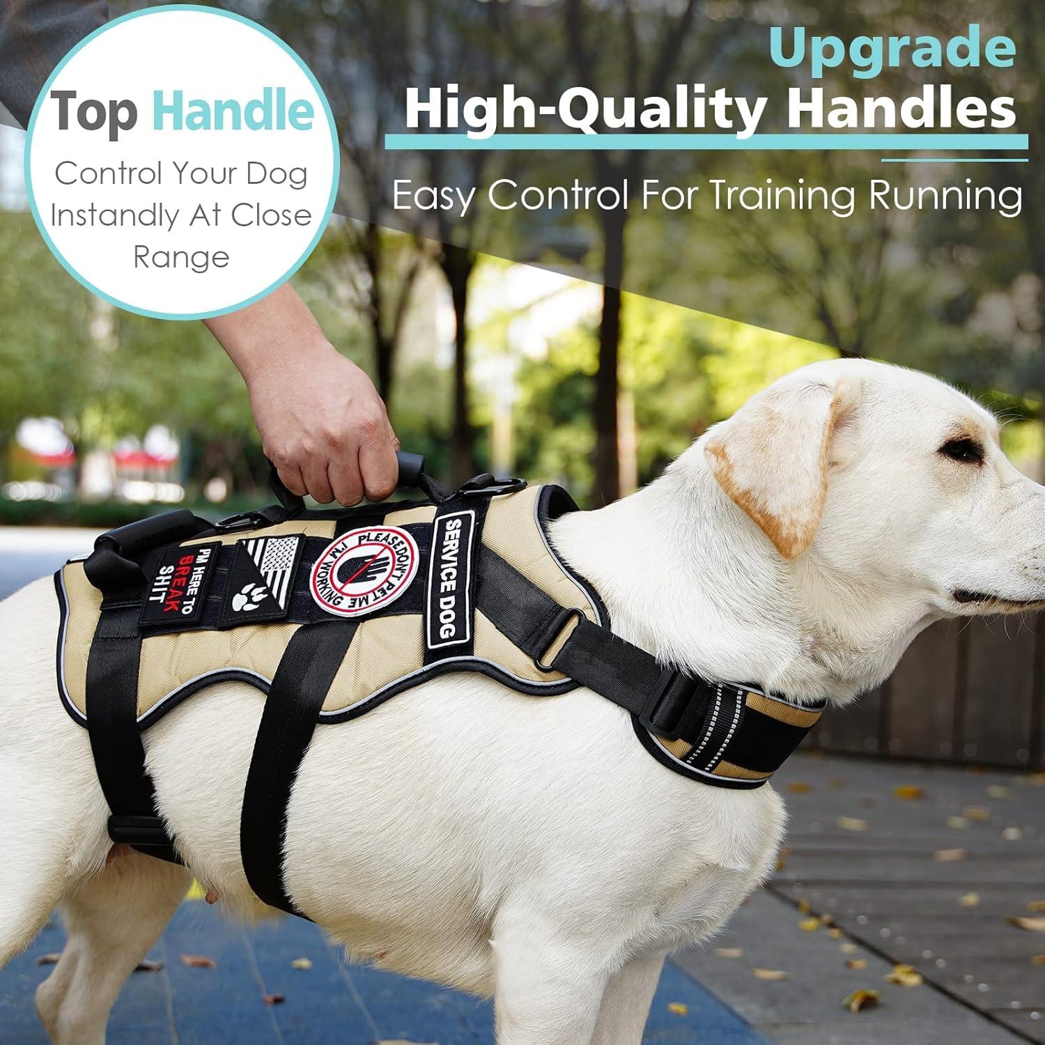 Arnés Táctico para Perros Bolux Amarillo Militar con 7 Piezas