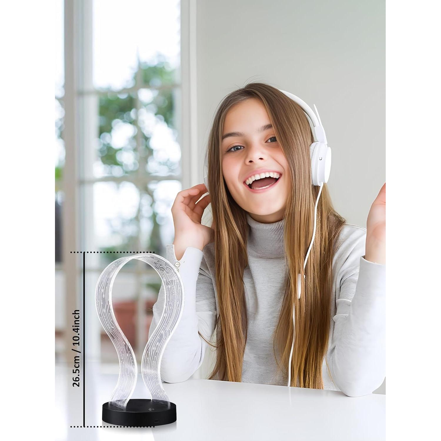 Soporte para Auriculares RGB YuanDian con Carga USB y Tipo-C