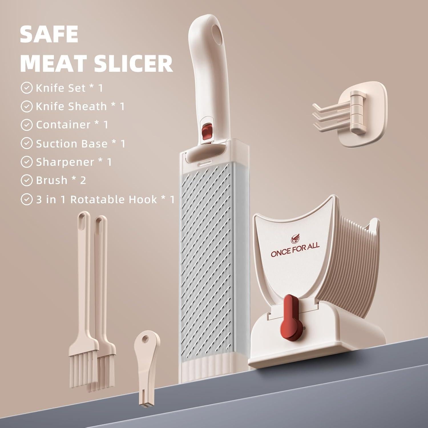 Cortador de Carne Manual UNA VEZ PARA TODOS - Rosa, 21.5 cm