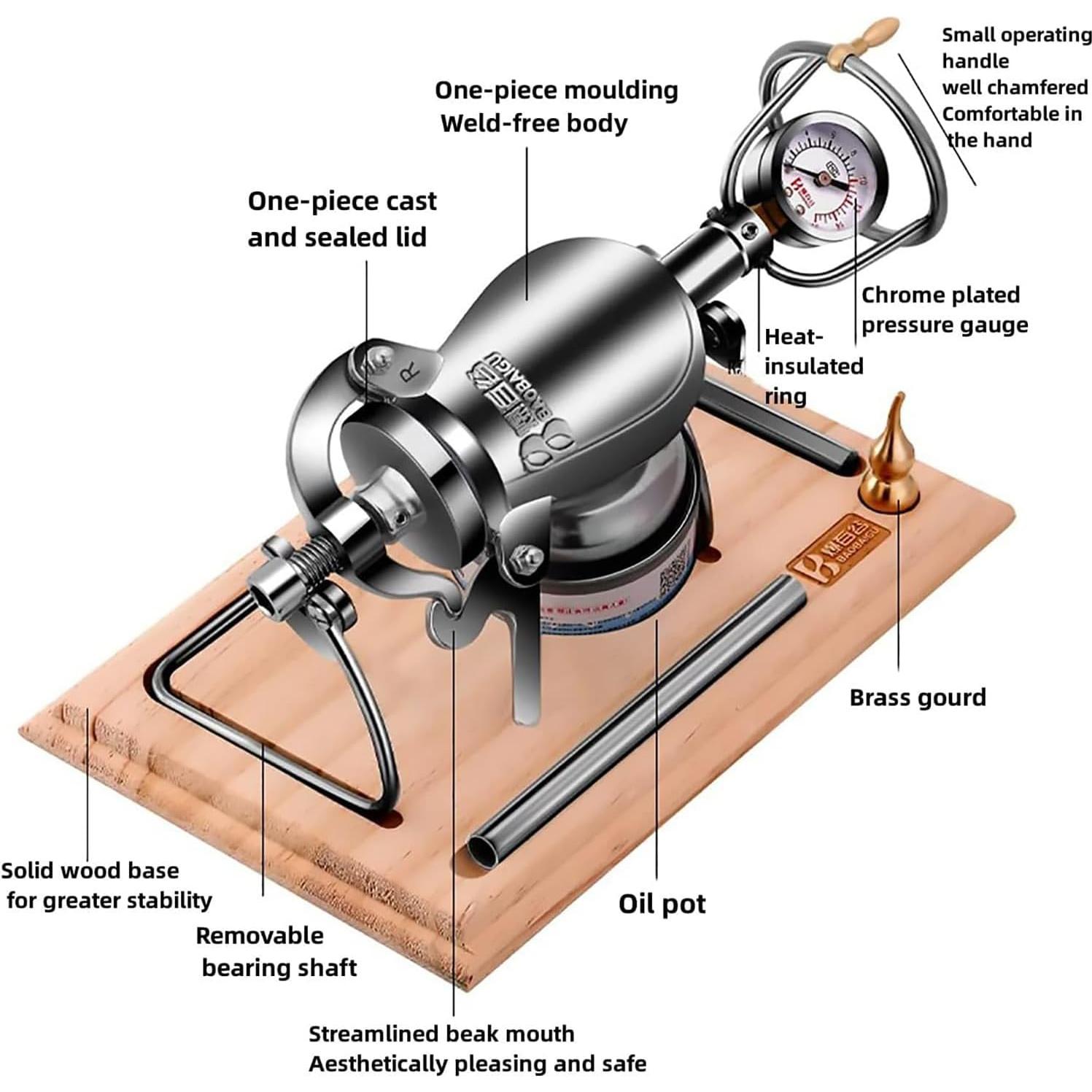 Máquina de Palomitas Manual nLn Hope Acero Inoxidable 260ml
