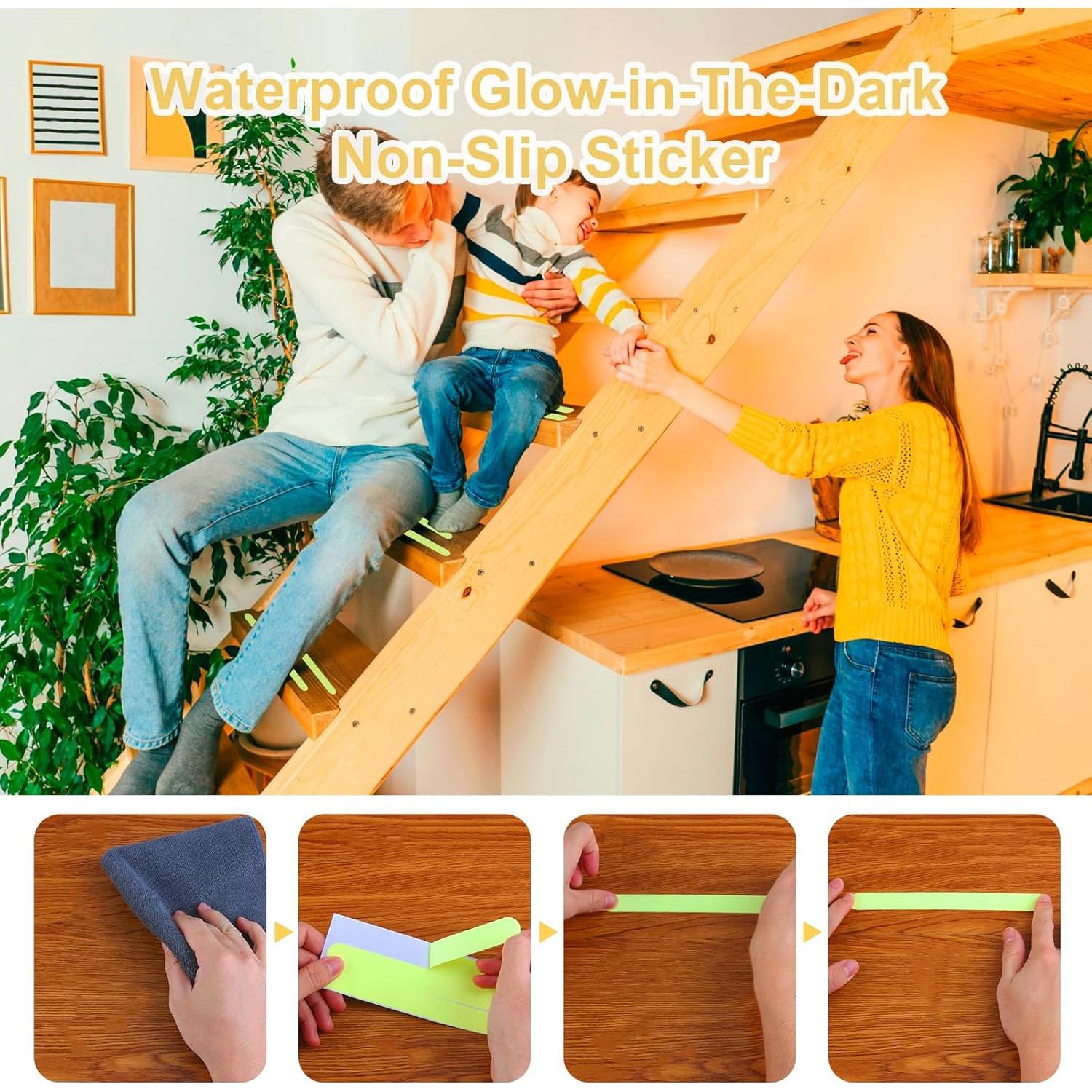 Calcomanías Antideslizantes Luminiscentes PEVA 24 Pcs