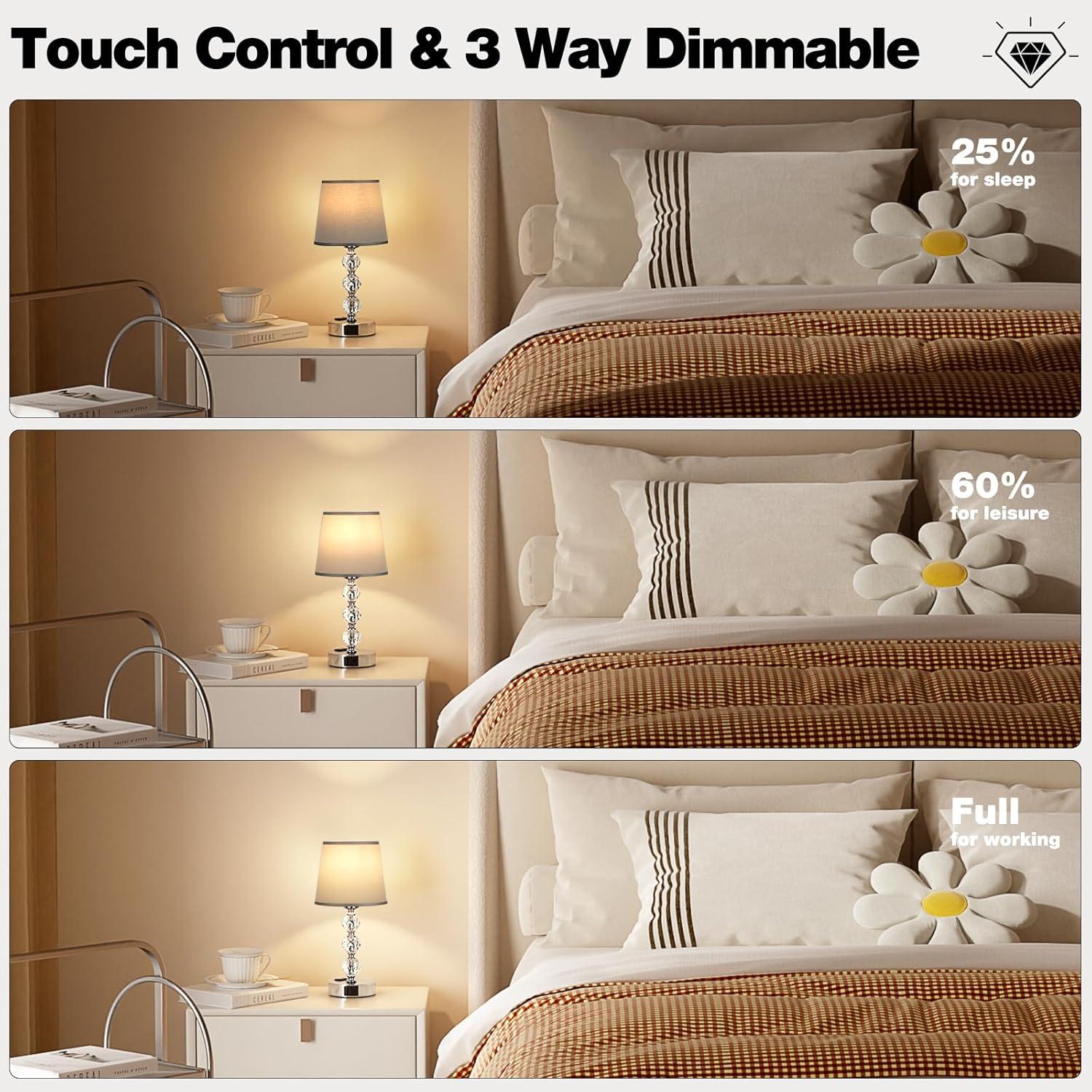 Juego de 2 Lámparas de Mesa Acaxin con USB y Táctil 37cm