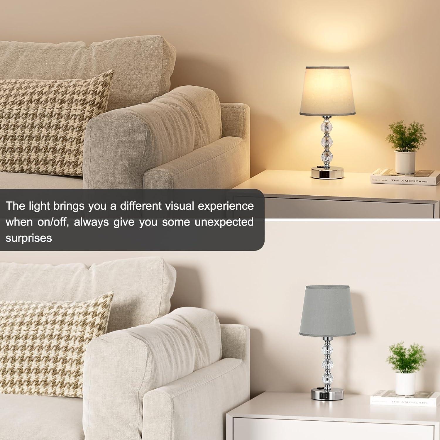 Juego de 2 Lámparas de Mesa Acaxin con USB y Táctil 37cm