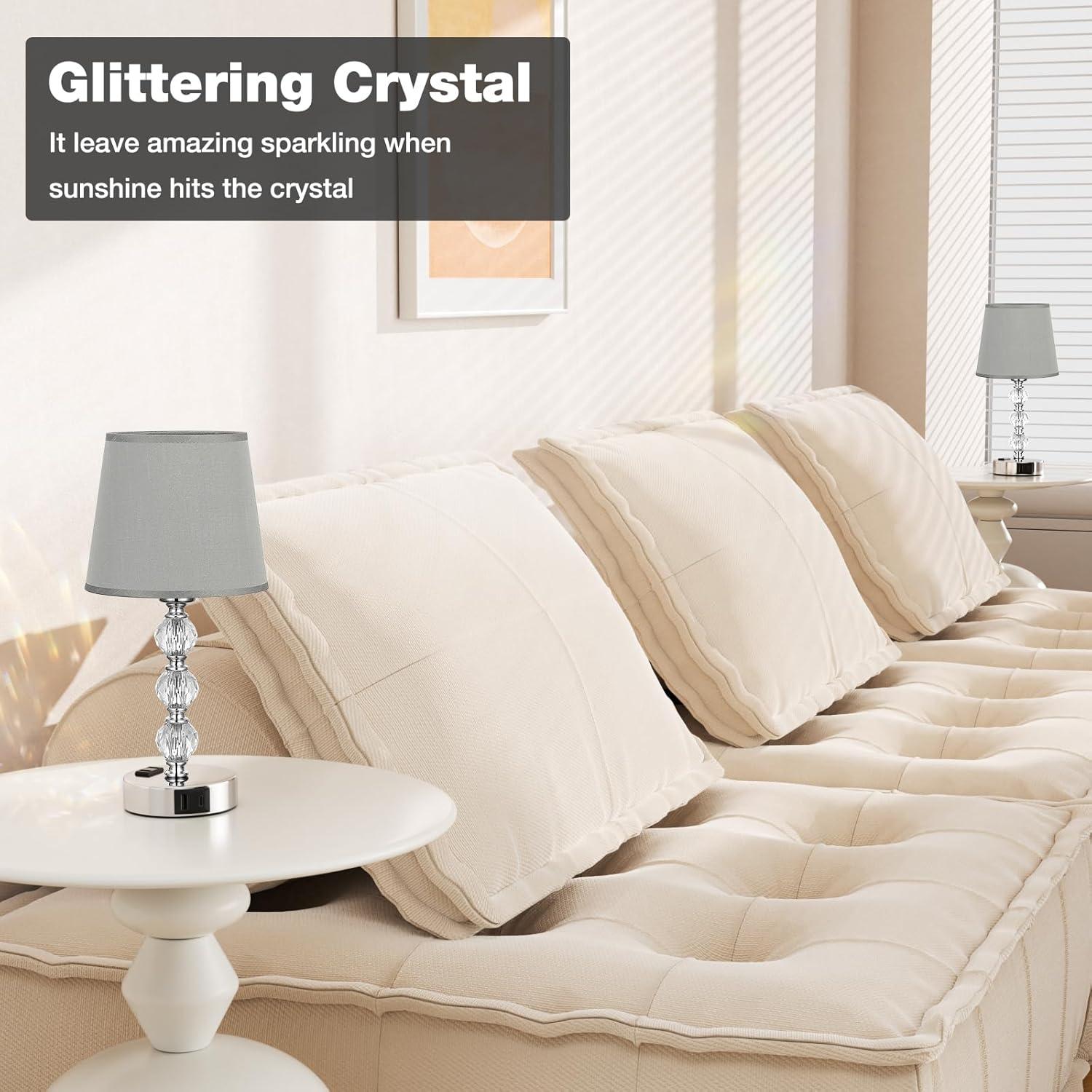 Juego de 2 Lámparas de Mesa Acaxin con USB y Táctil 37cm