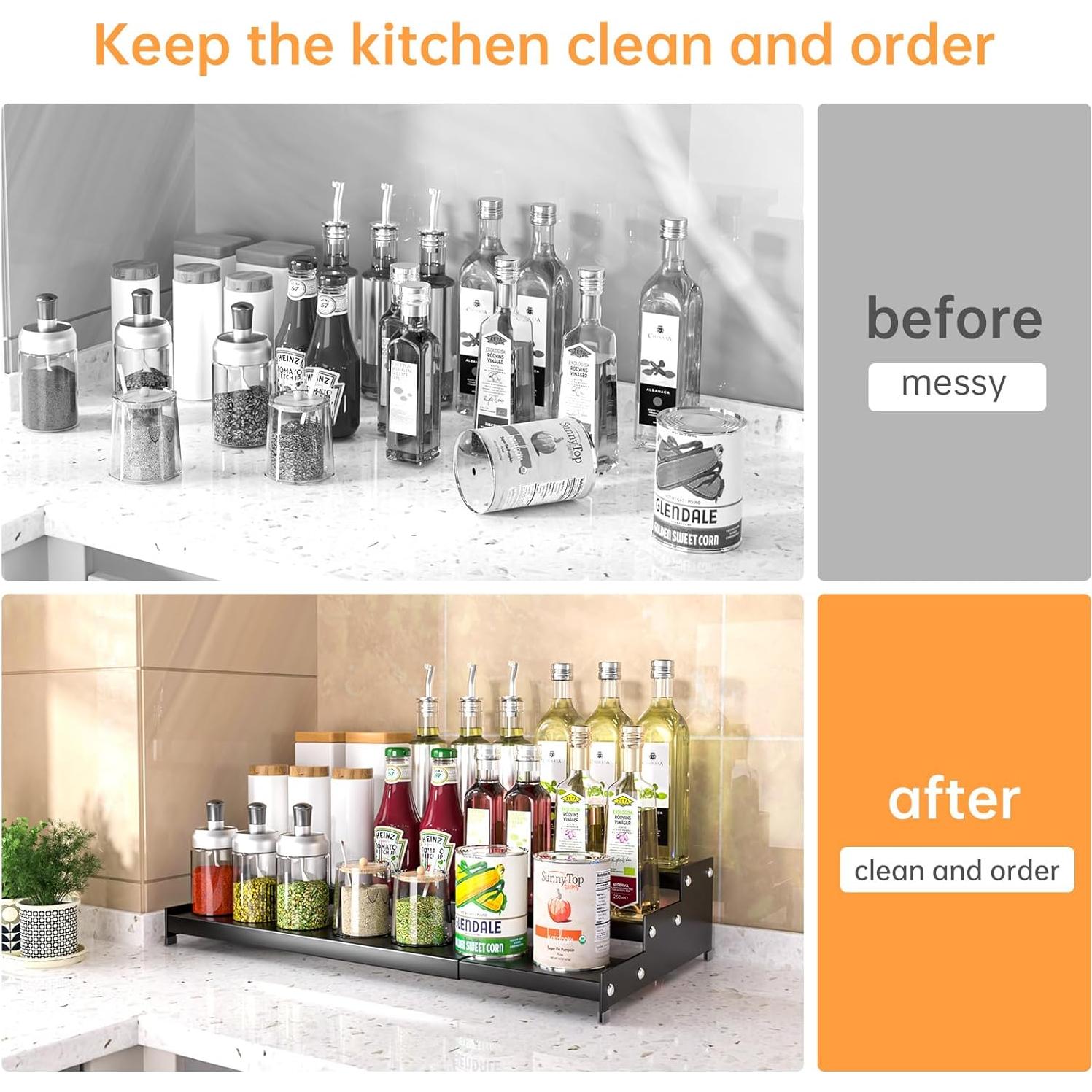 Organizador de especias Ipotive 3 niveles negro expandible