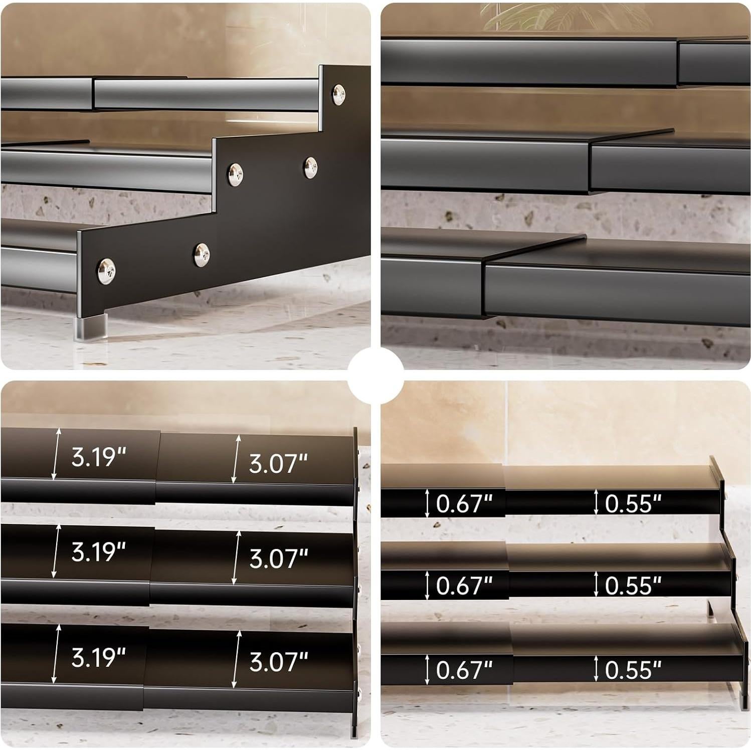 Organizador de especias Ipotive 3 niveles negro expandible