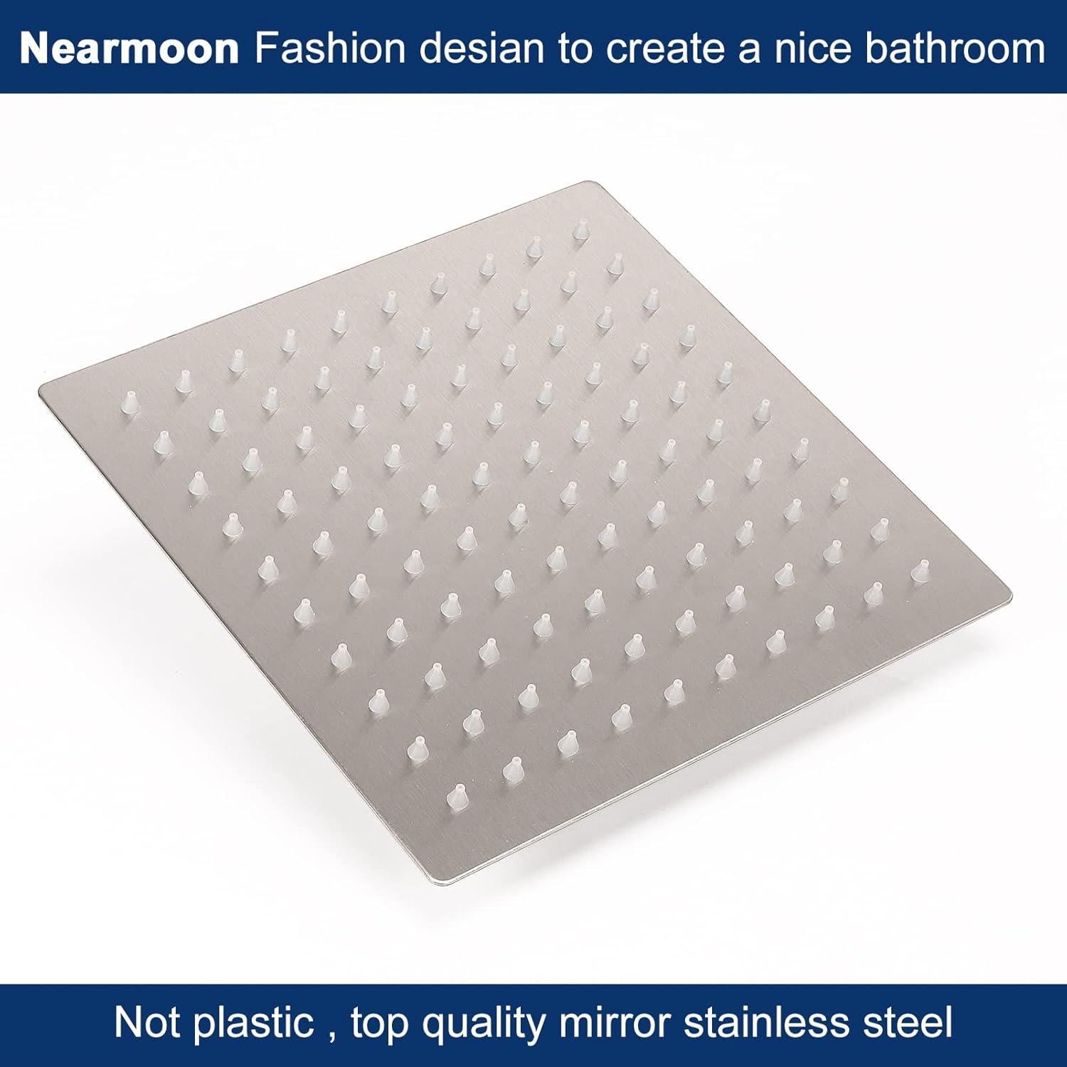 Cabezal de Ducha de Lluvia NearMoon 20.32 cm Acero Inoxidable