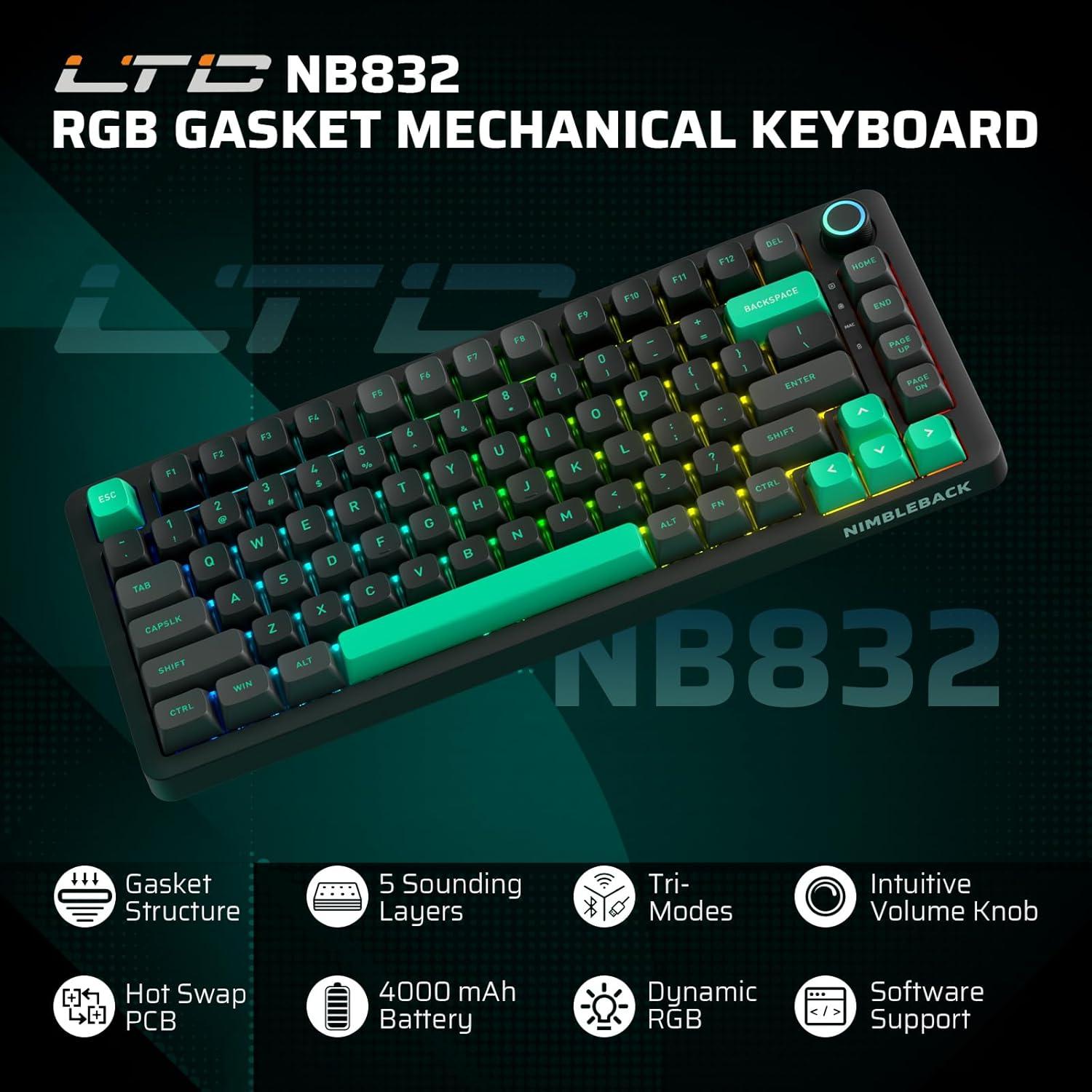 Teclado Mecánico Inalámbrico LTC NB832 75% RGB 82 Teclas