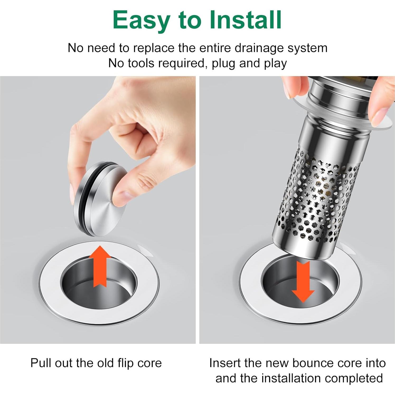 Colador de desagüe Mengine de acero inoxidable 11.4 cm