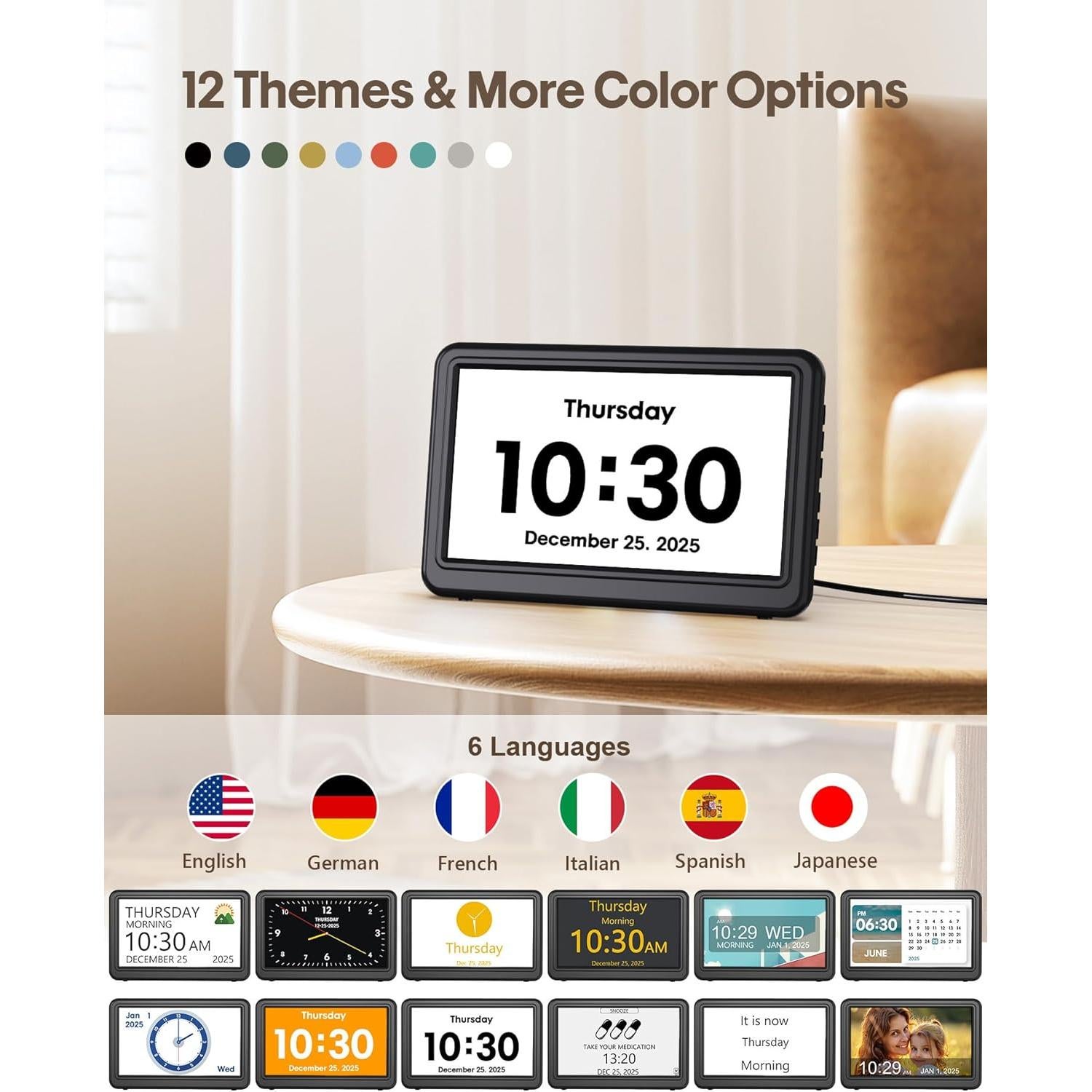 Reloj Digital Grande Roxicosly CR1029 con Alarmas y Recordatorios