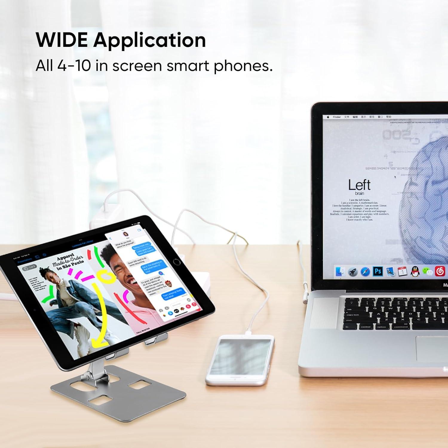 Soporte Plegable para Teléfono Móvil RQB Plata Ajustable