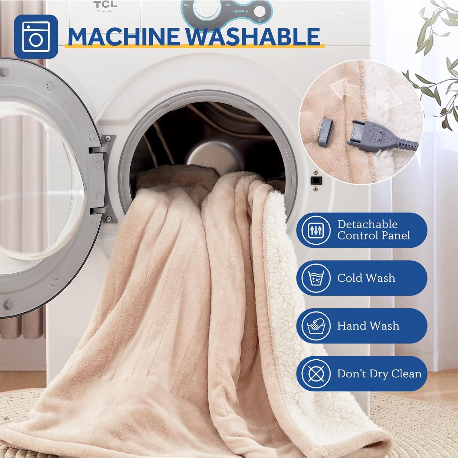 Manta Eléctrica Sealy 127x152 cm Beige Reversible 6 Niveles