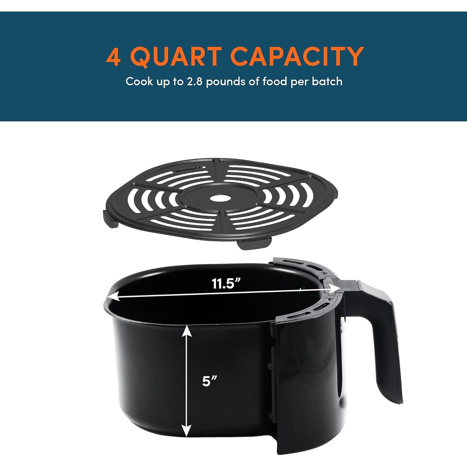 Freidora de Aire Digital Elite Gourmet EAF-4617X 4L 1350W