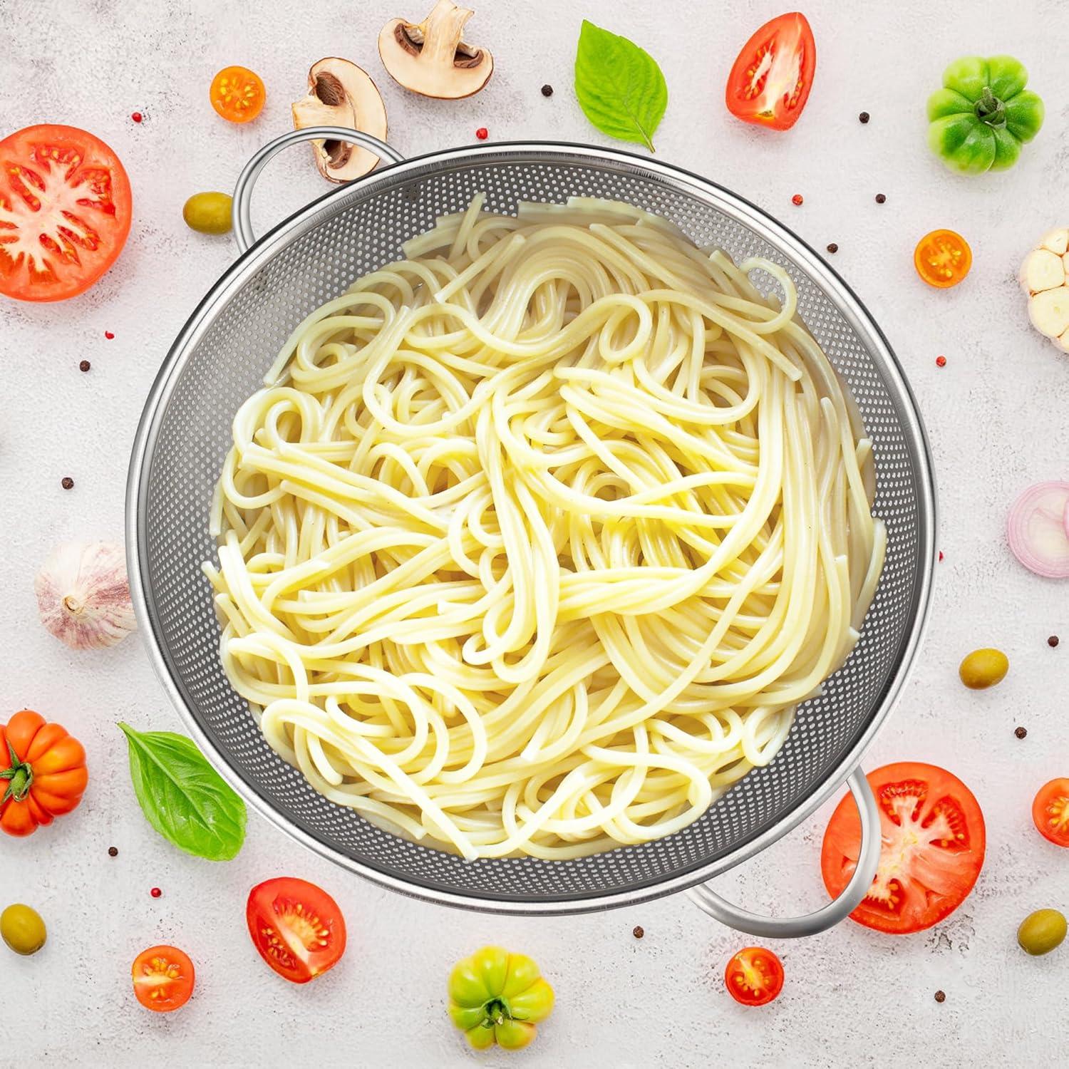 Colador de Acero Inoxidable Gulex 3QT con Base y Apto Lavavajillas