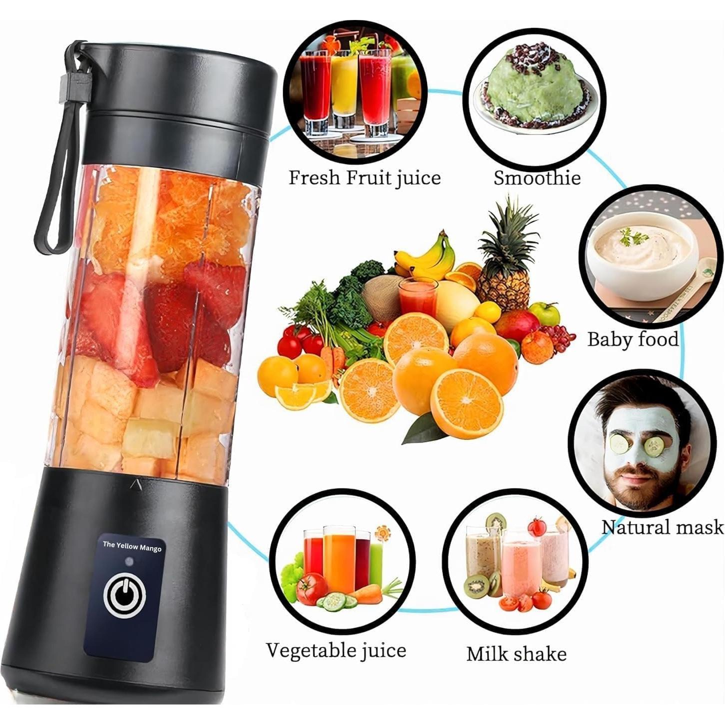 Licuadora USB Portátil The Yellow Mango 380ml 6 Cuchillas