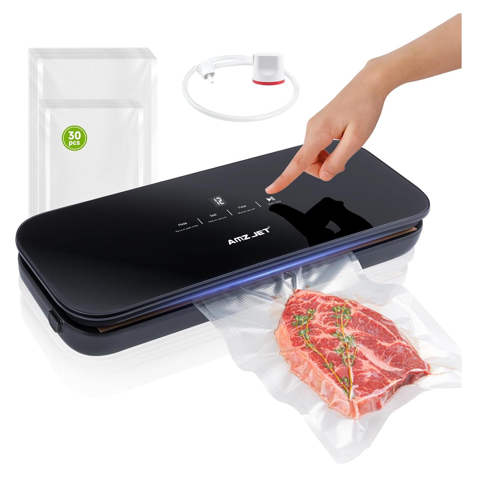 Sellador al vacío Amz Jet con 30 bolsas - Pantalla LED táctil