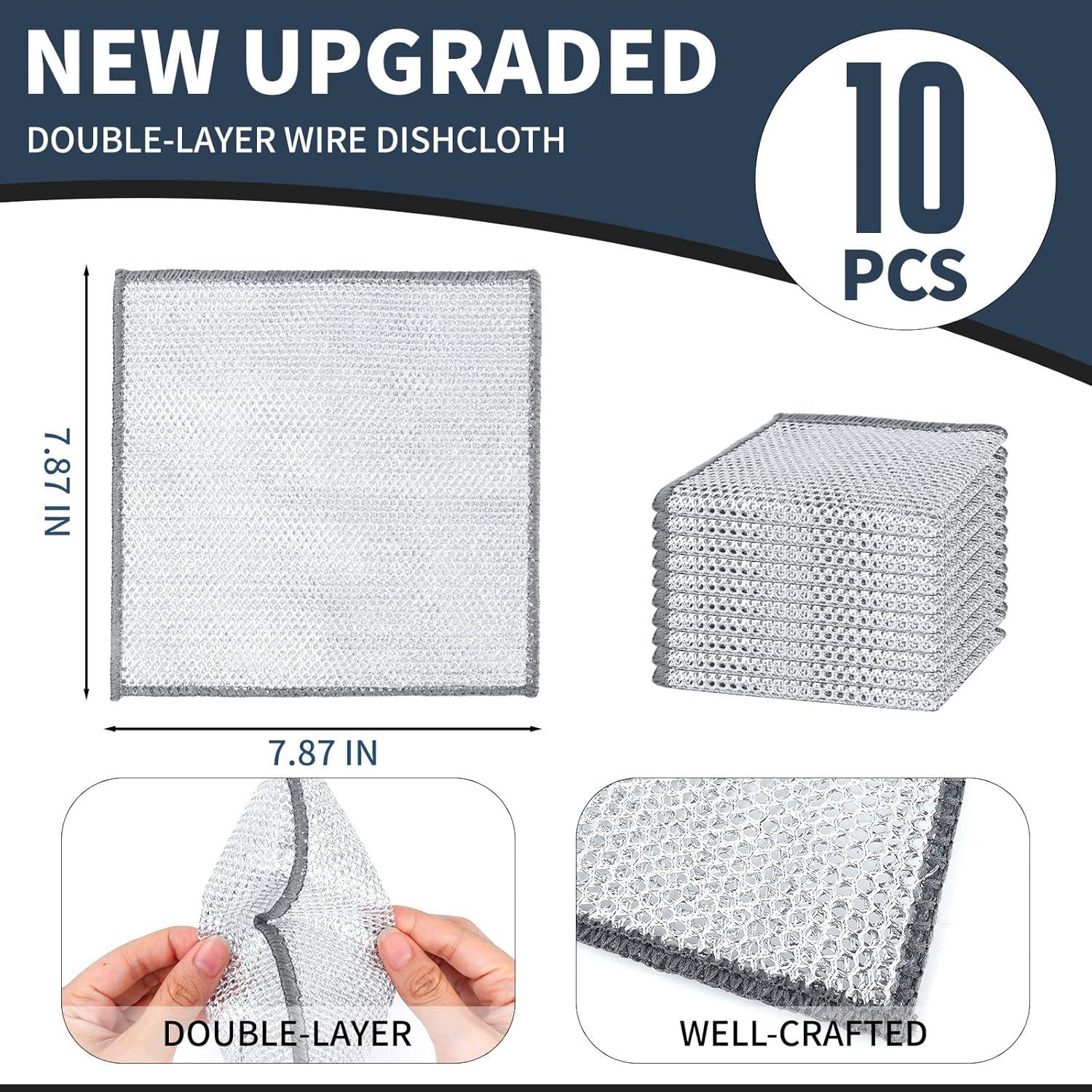 Paño de Alambre de Acero Doble Capa SYNTRIFYX - 10 Pcs 20x20cm