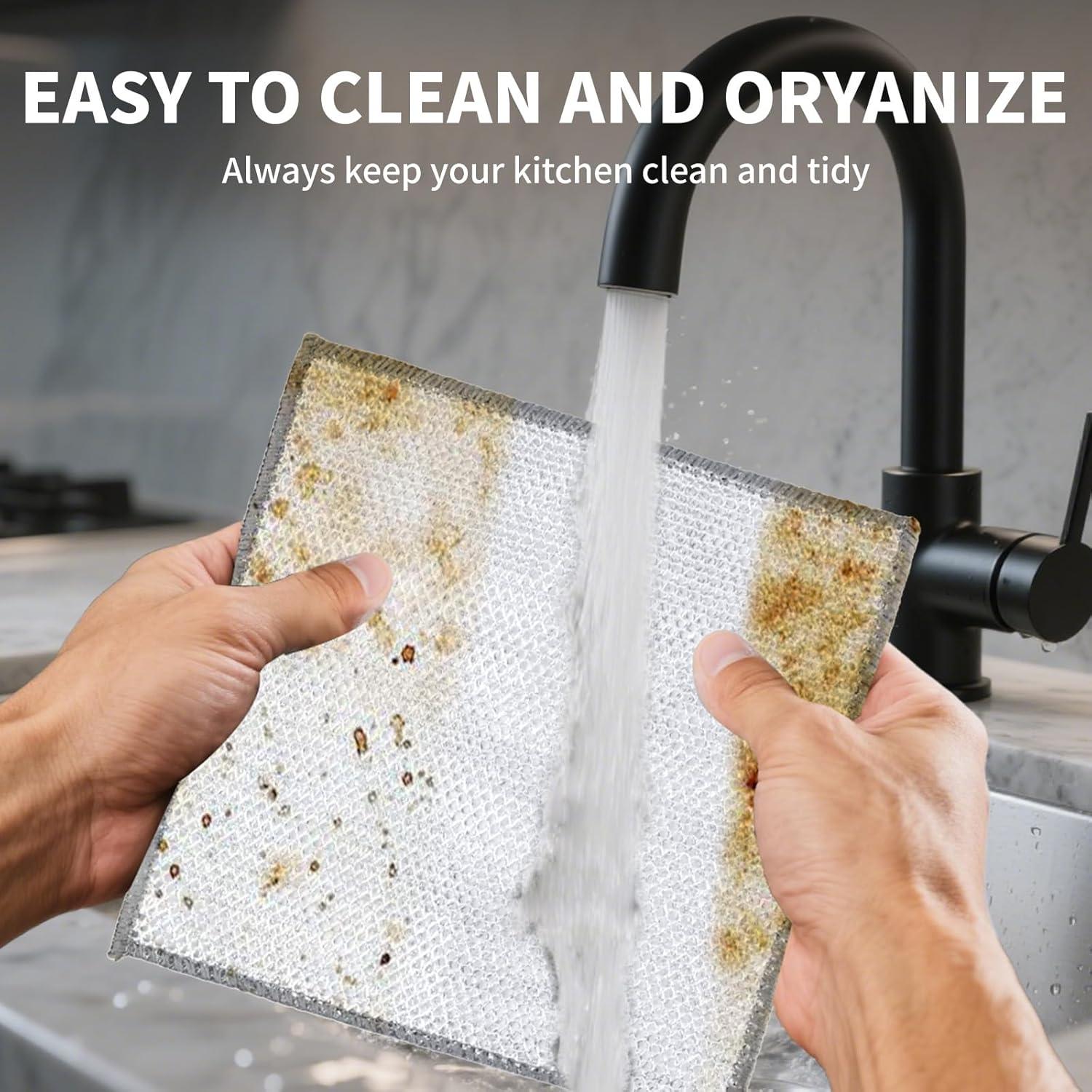 Paño de Alambre de Acero Doble Capa SYNTRIFYX - 10 Pcs 20x20cm