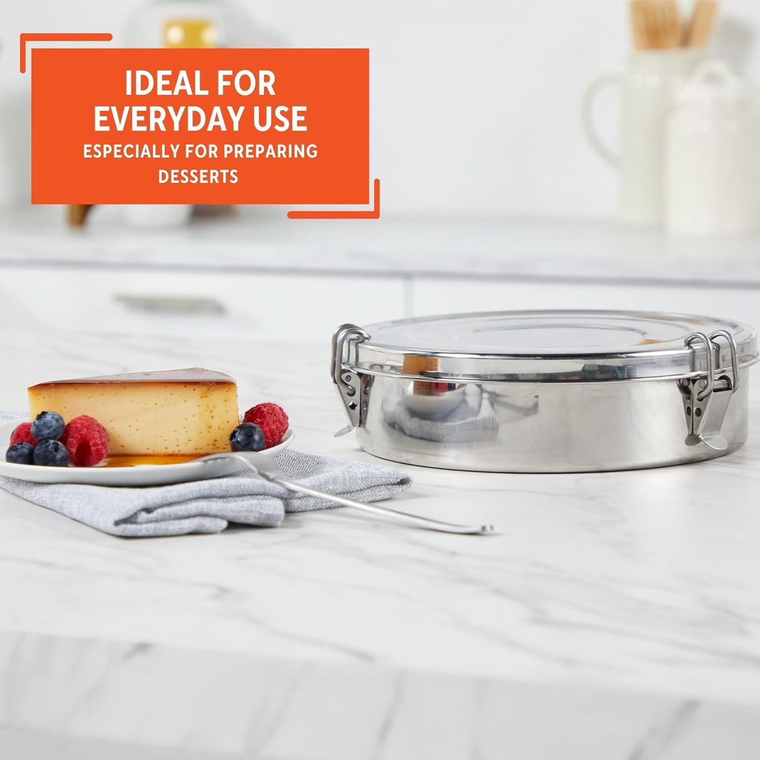 Molde para Flan Imusa 1.5L Acero Inoxidable Redondo