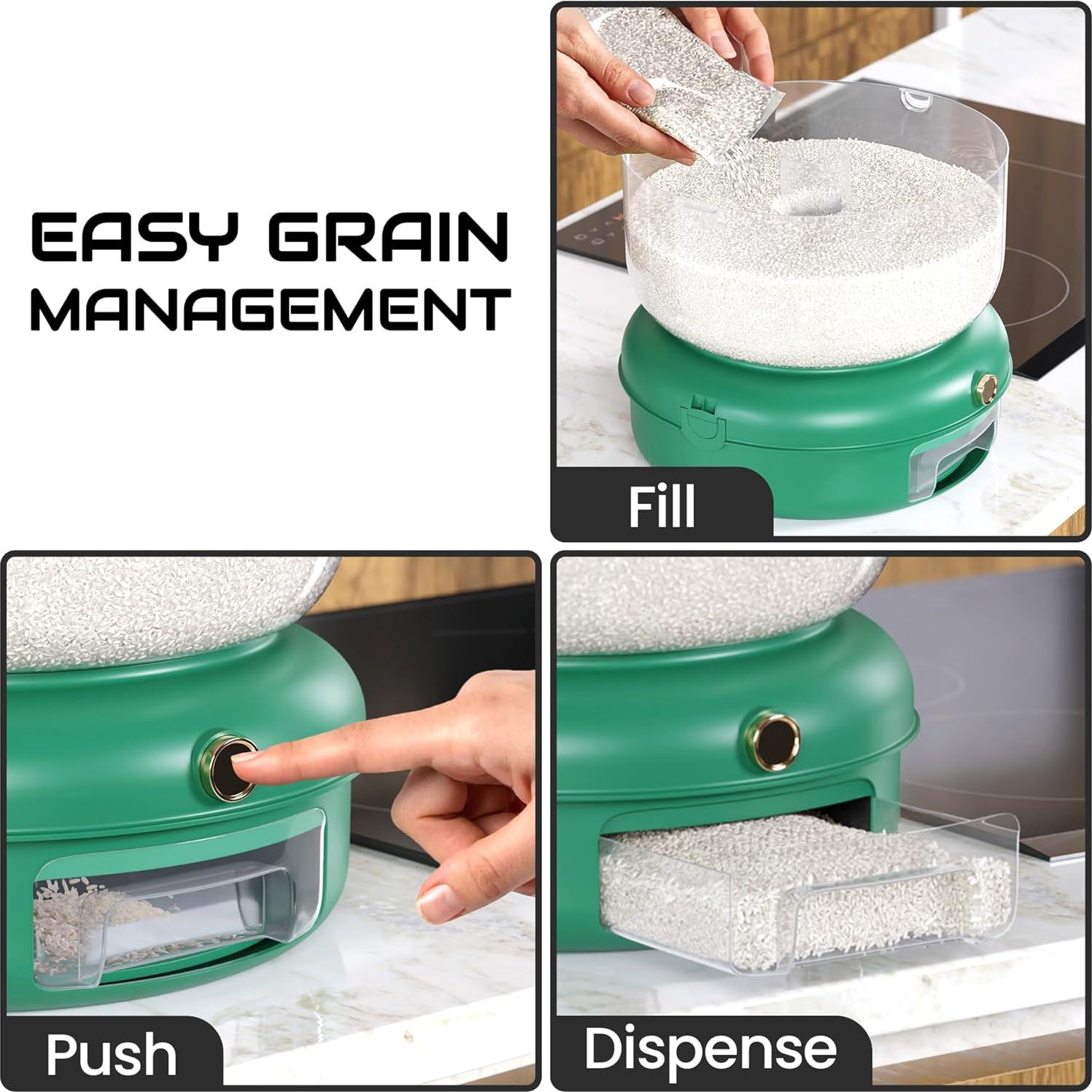 Dispensador de Granos Multiusos Dispenzo RD01 5.44 kg Verde